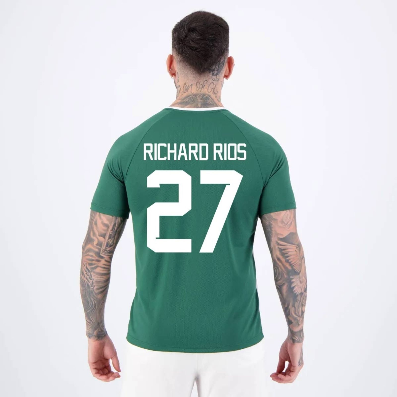 Imagem principal Camisa Palmeiras Richard Rios 27 Alviverde Branca e Verde Betel branco verde