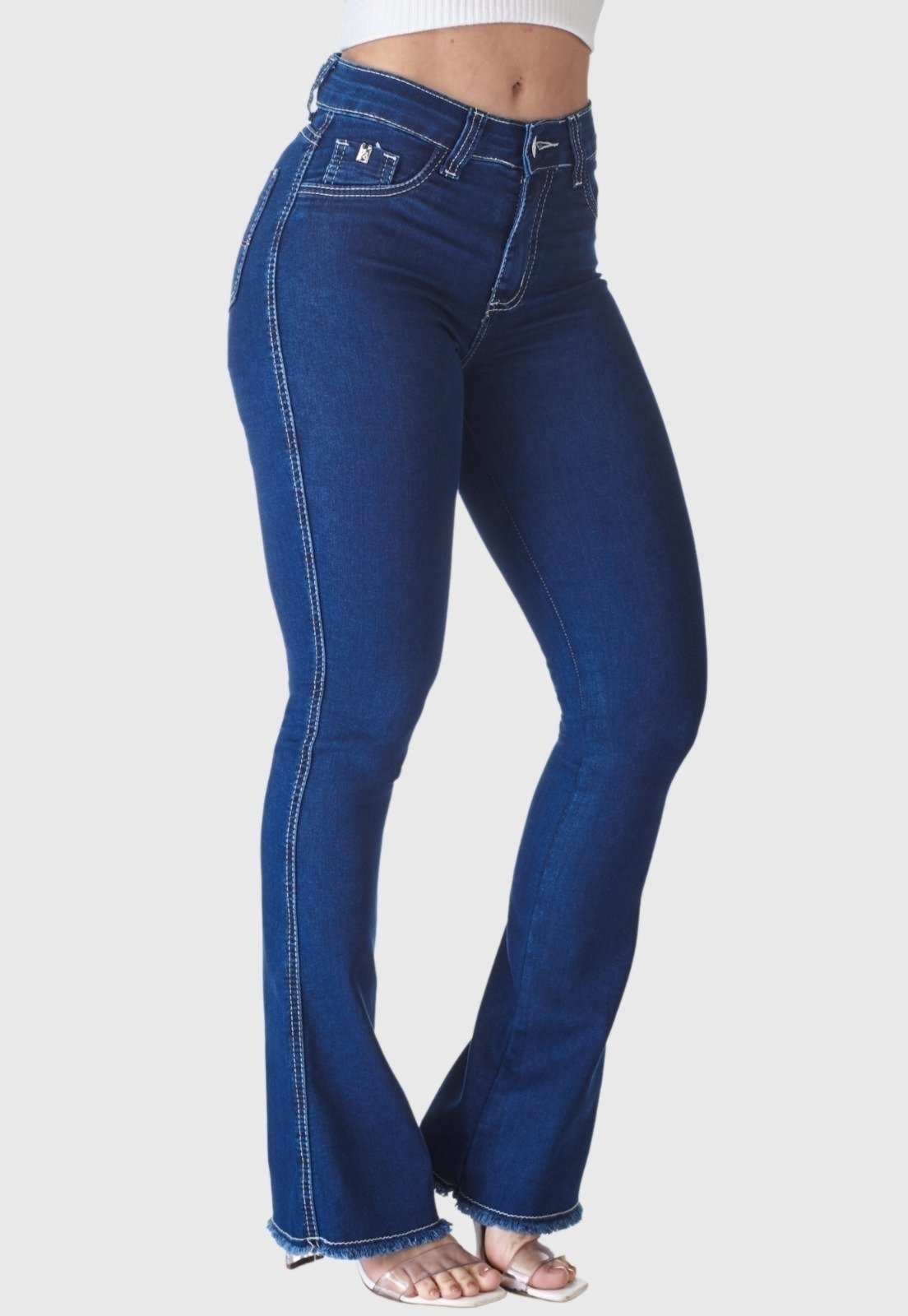 Imagem principal Calça Flare HNO Jeans Petit Barra Desfiada Azul HNO Jeans azul marinho