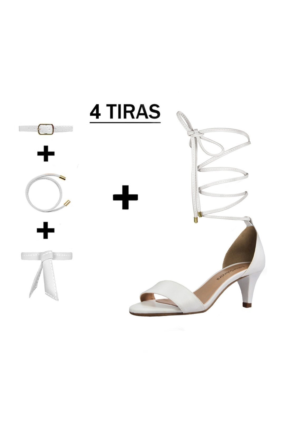 Imagem principal Sandália Troca Tira Salto Baixo Fino Luiza Sobreira Branca Mod. 2019-2 Luiza Sobreira branco