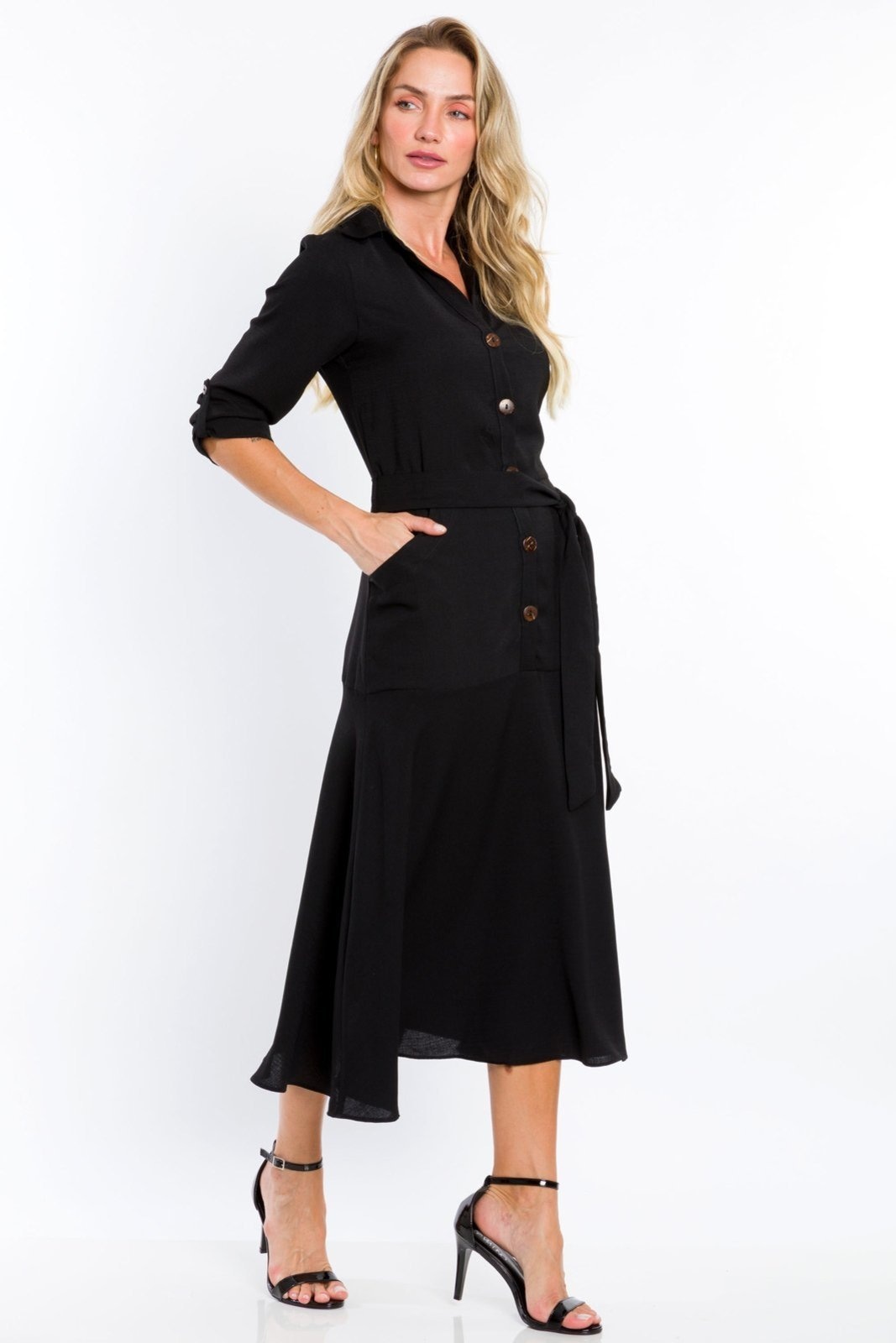 Imagem principal Vestido PKS Chemise Midi PKS preto