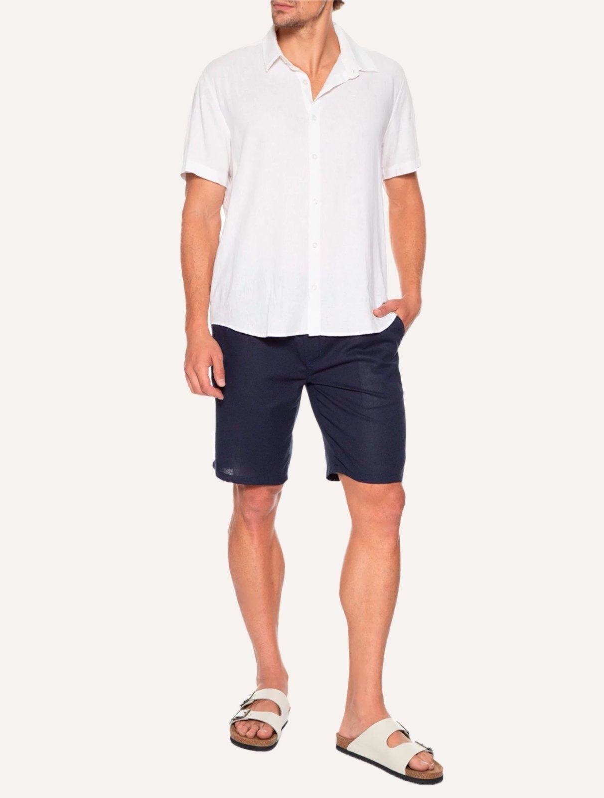 Imagem principal Bermuda Sergio K Masculina Elastico Linho Casual Sergio K azul marinho