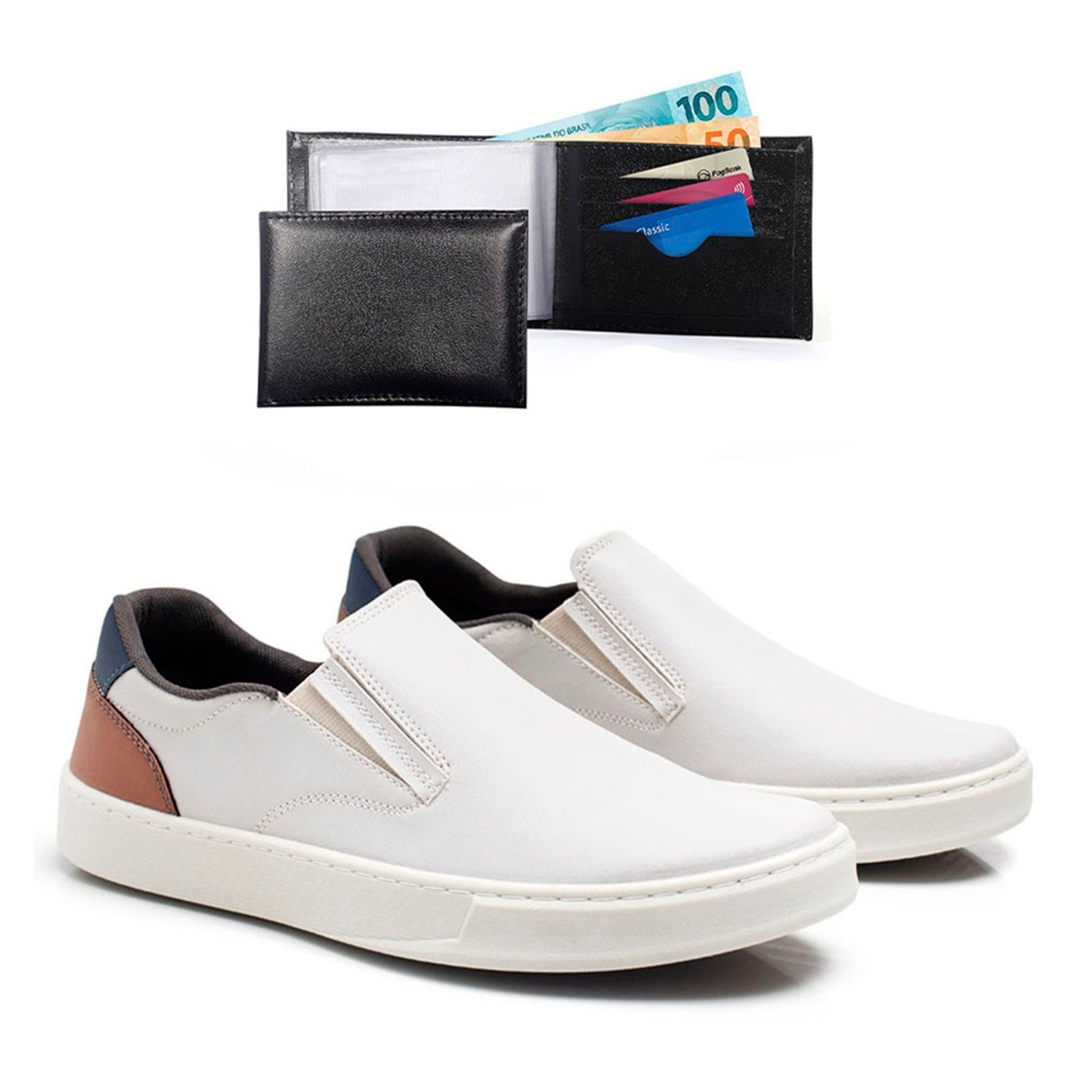 Imagem principal Tenis Casual Masculino Slip On Com Carteira Confortavel Bredeni Sapatenis Dia A Dia Iate BREDENI cinza