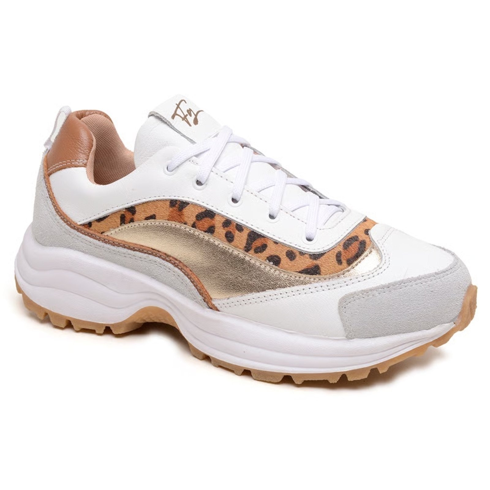 Imagem principal Tênis Sneaker Feminino Couro Legítimo Chunky Conforto Top super shoes branco