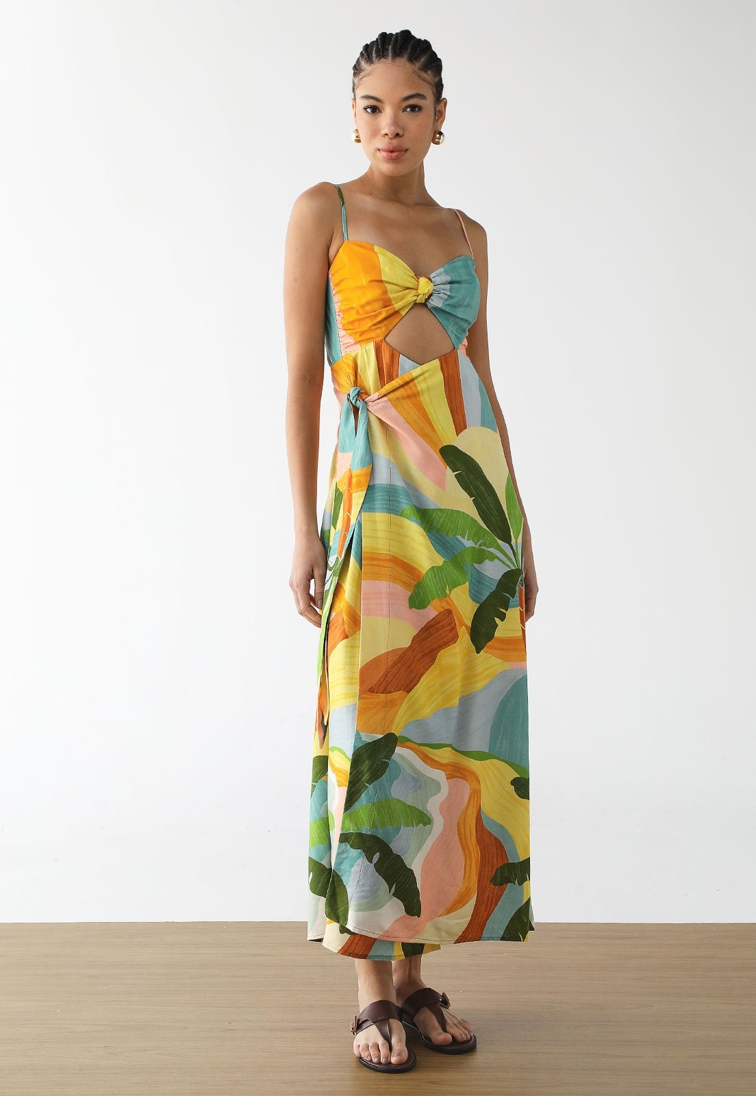 Imagem principal Vestido Feminino FARM Estampa Tropical Midi FARM branco