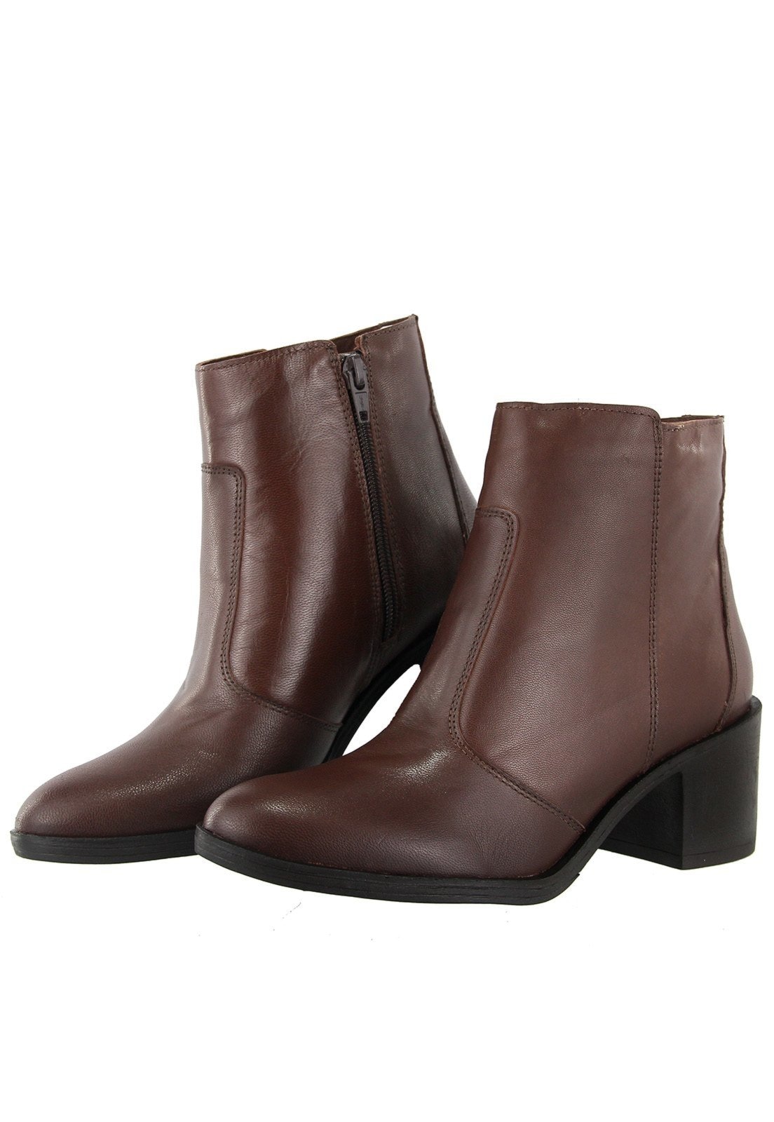 Imagem principal Bota em Couro Cano Curto Lisa Maria Paula Conforto Cacau MARIA PAULA marrom