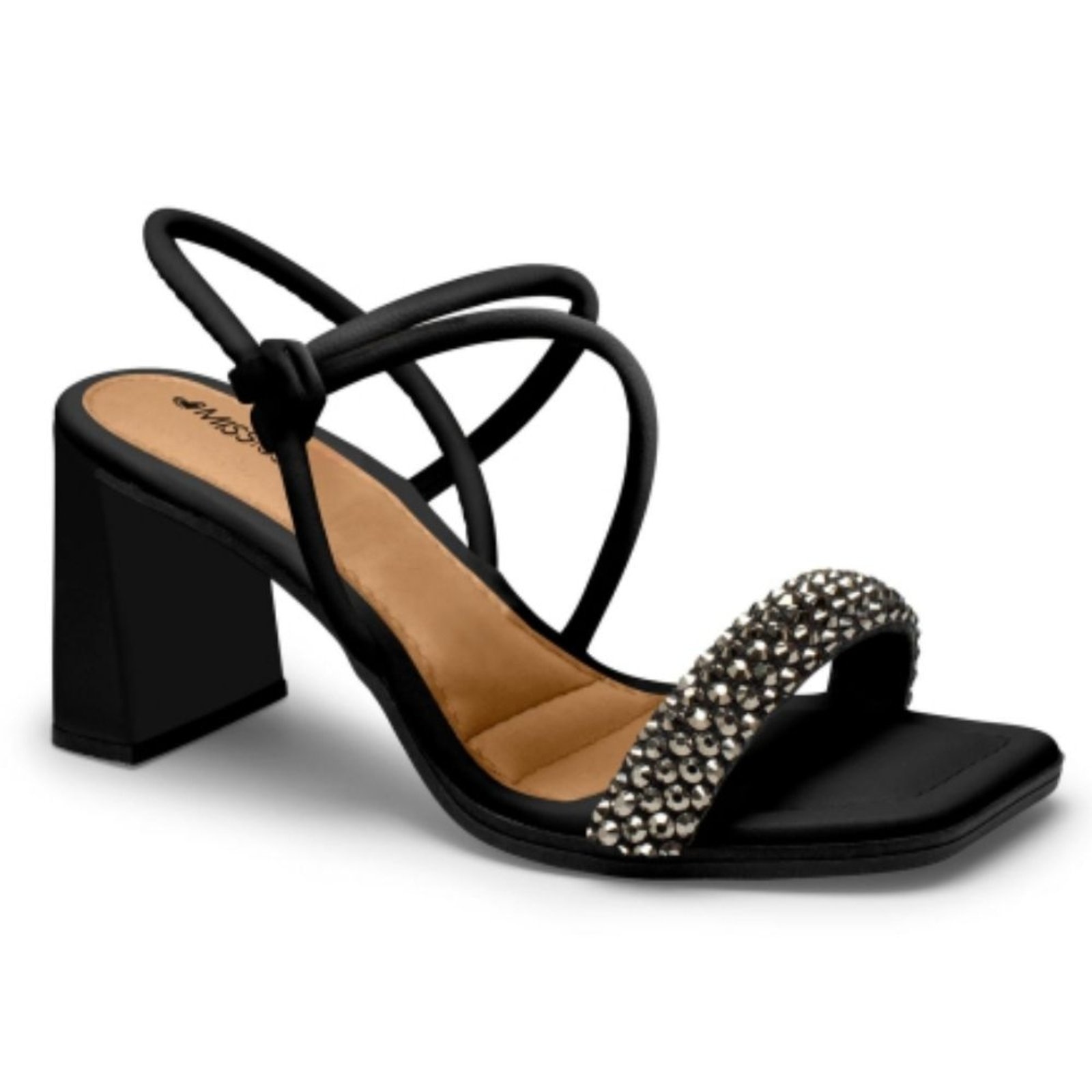 Imagem principal Sandália Feminina Salto Bloco Pewter Preto Mississipi MF MISSISSIPI preto pewter