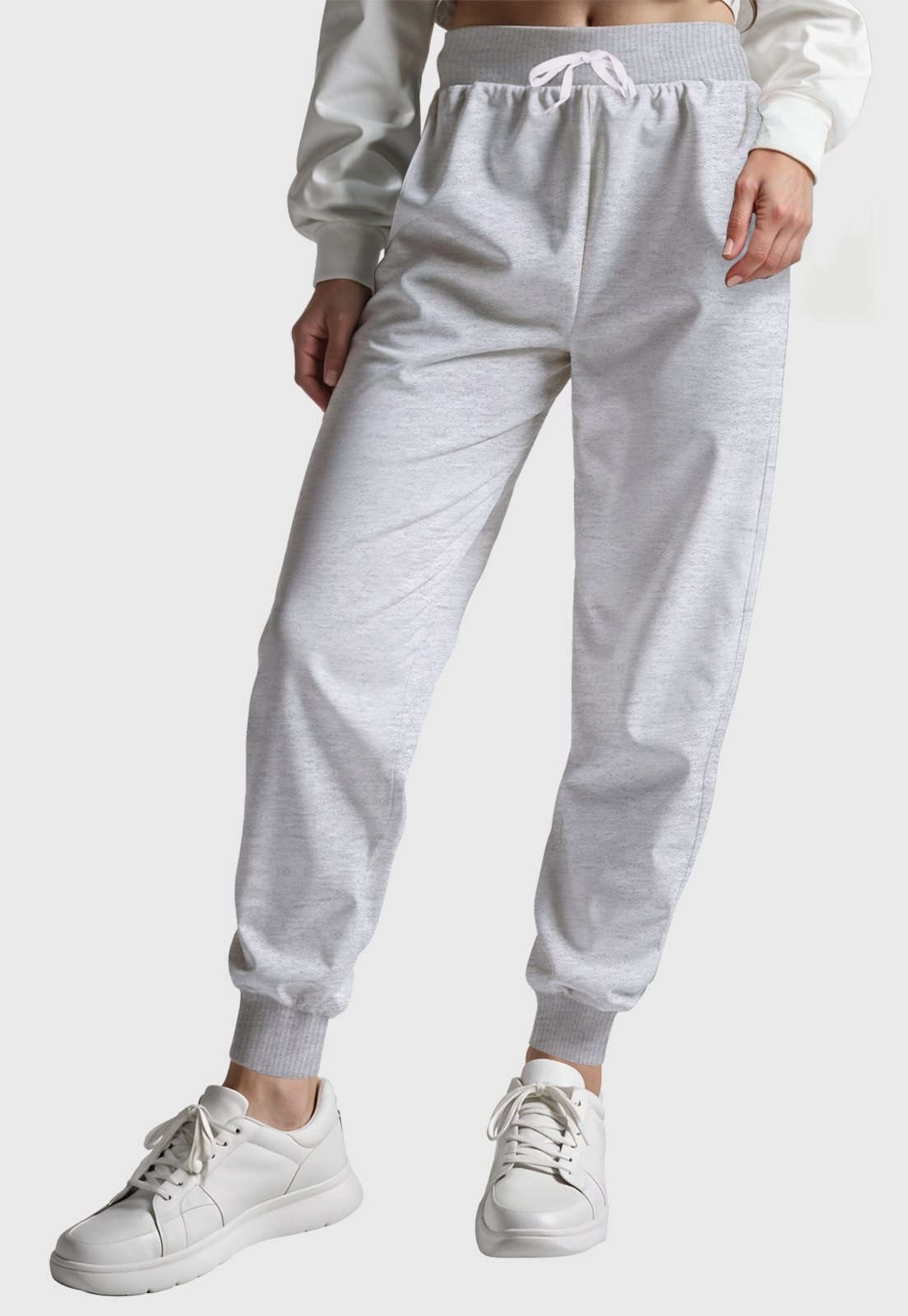 Imagem principal Calça Feminina Moletom Slim Conforto Flanelado Cintura com Cordão Benellys preto