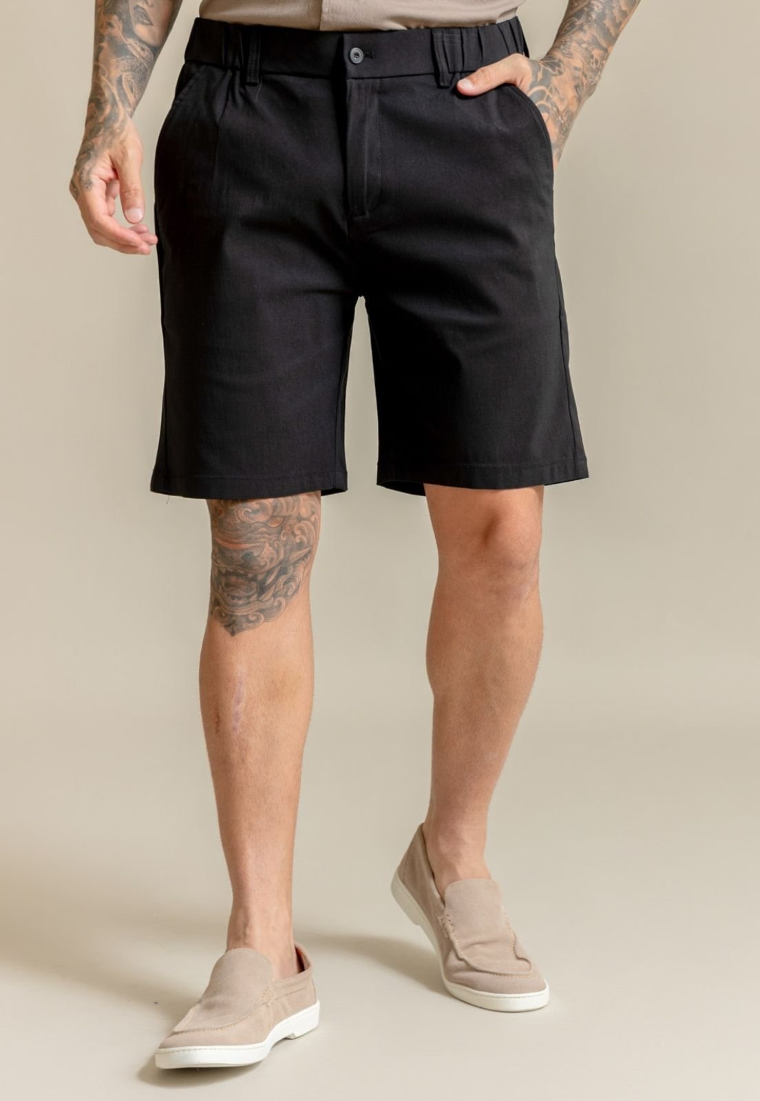 Imagem principal Bermuda Alfaiataria Masculina Slim Color Dialogo Dialogo Jeans preto