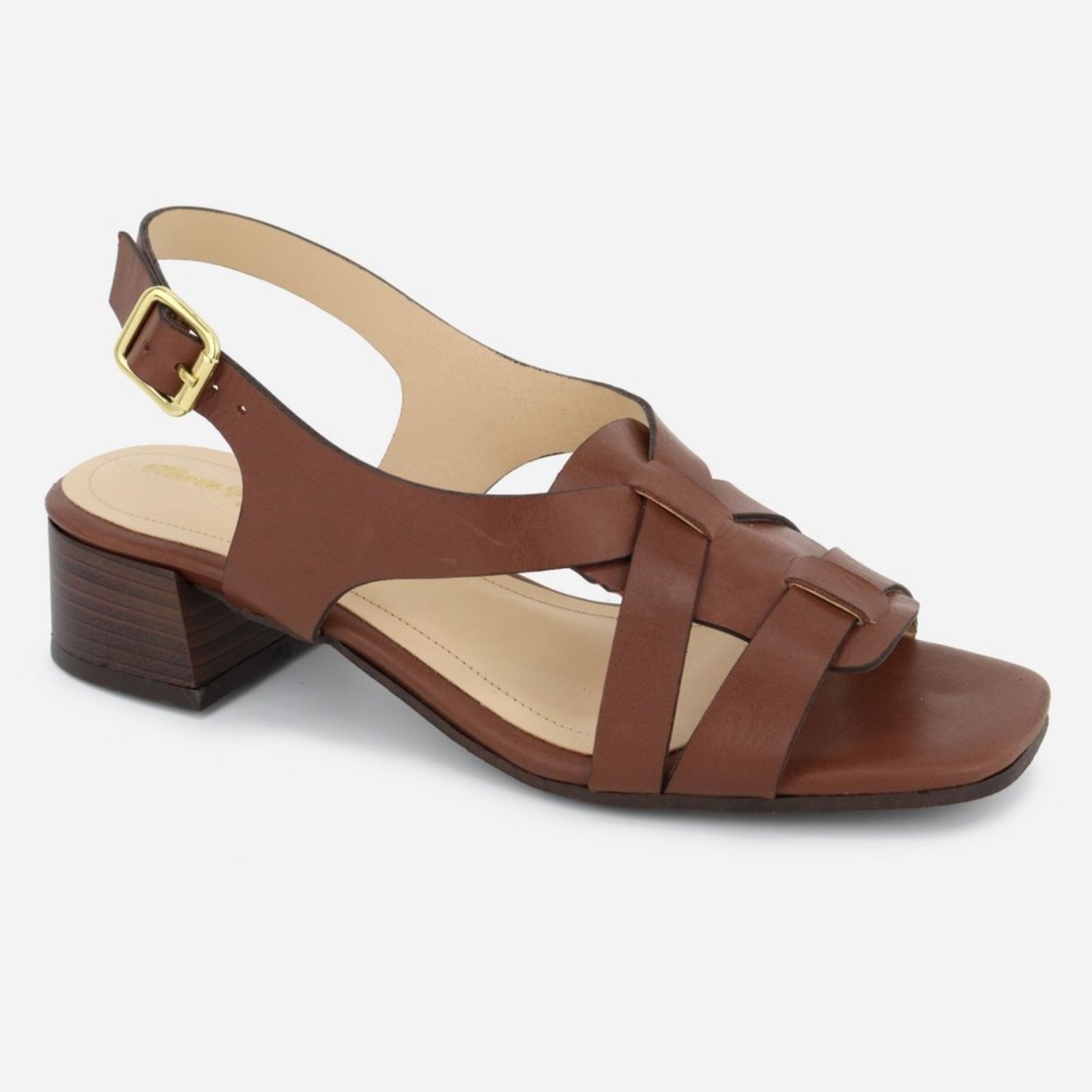 Imagem principal Sandália Feminina Salto Baixo Couro Maria Paula Santo Grosso MARIA PAULA marrom