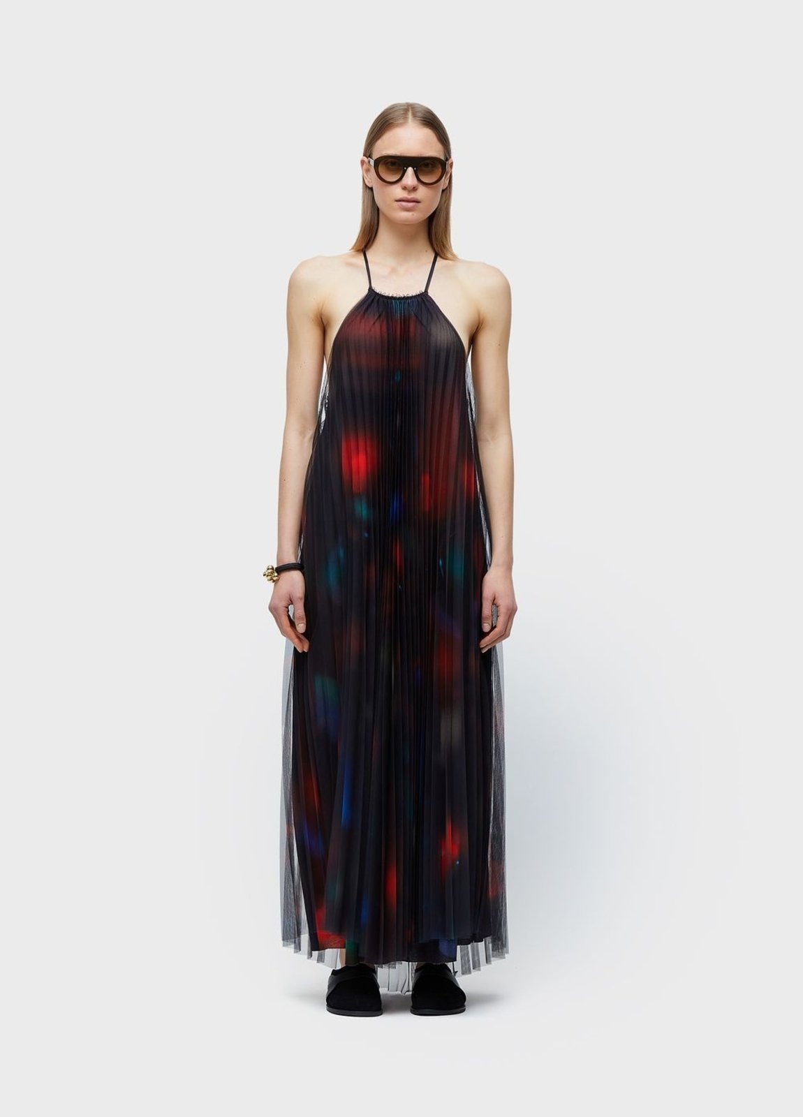 Imagem principal Vestido longo tule plissado rose blur Osklen preto rose