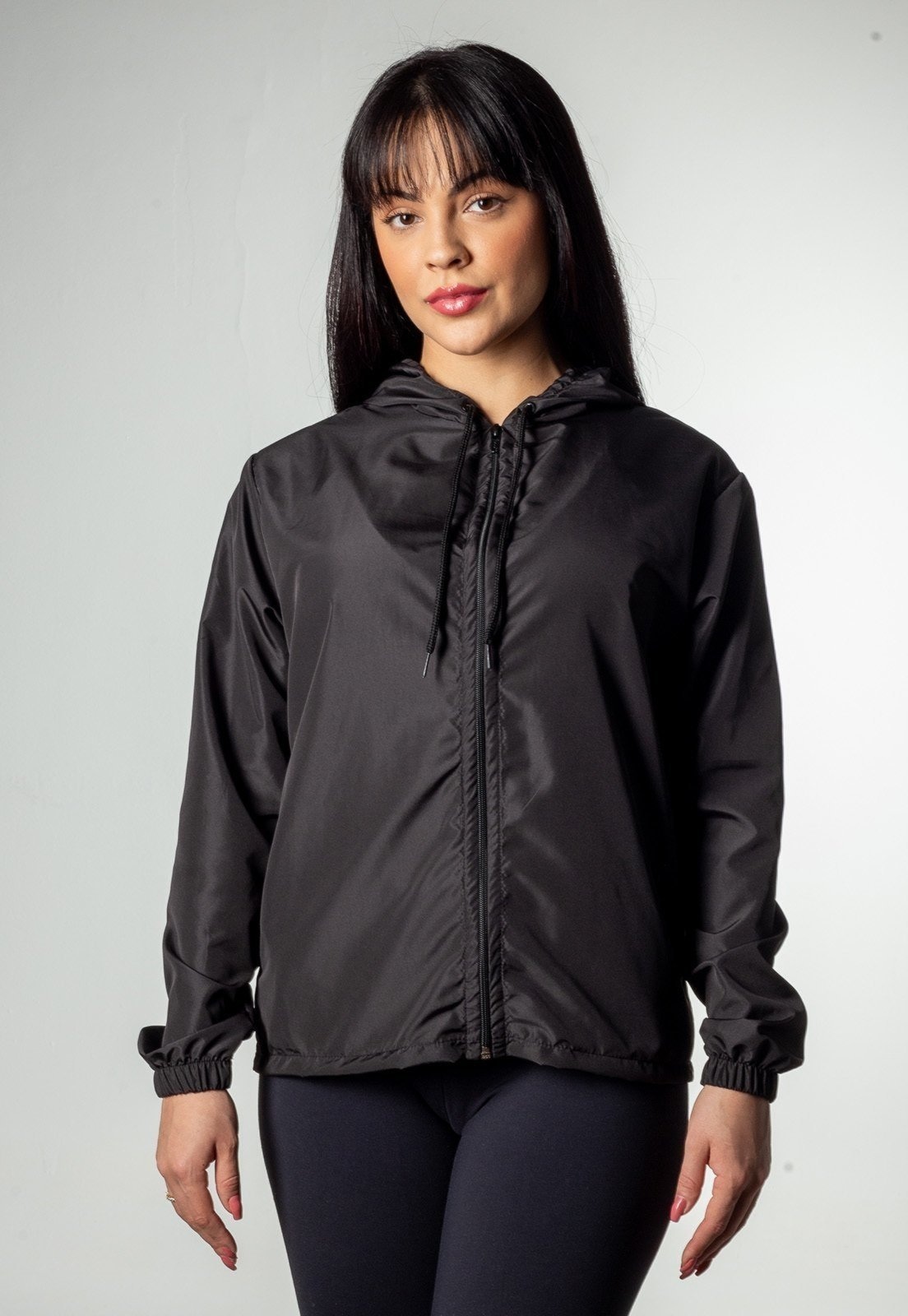 Imagem principal Jaqueta Corta Vento Feminina Liso Para Corrida Dulk preto