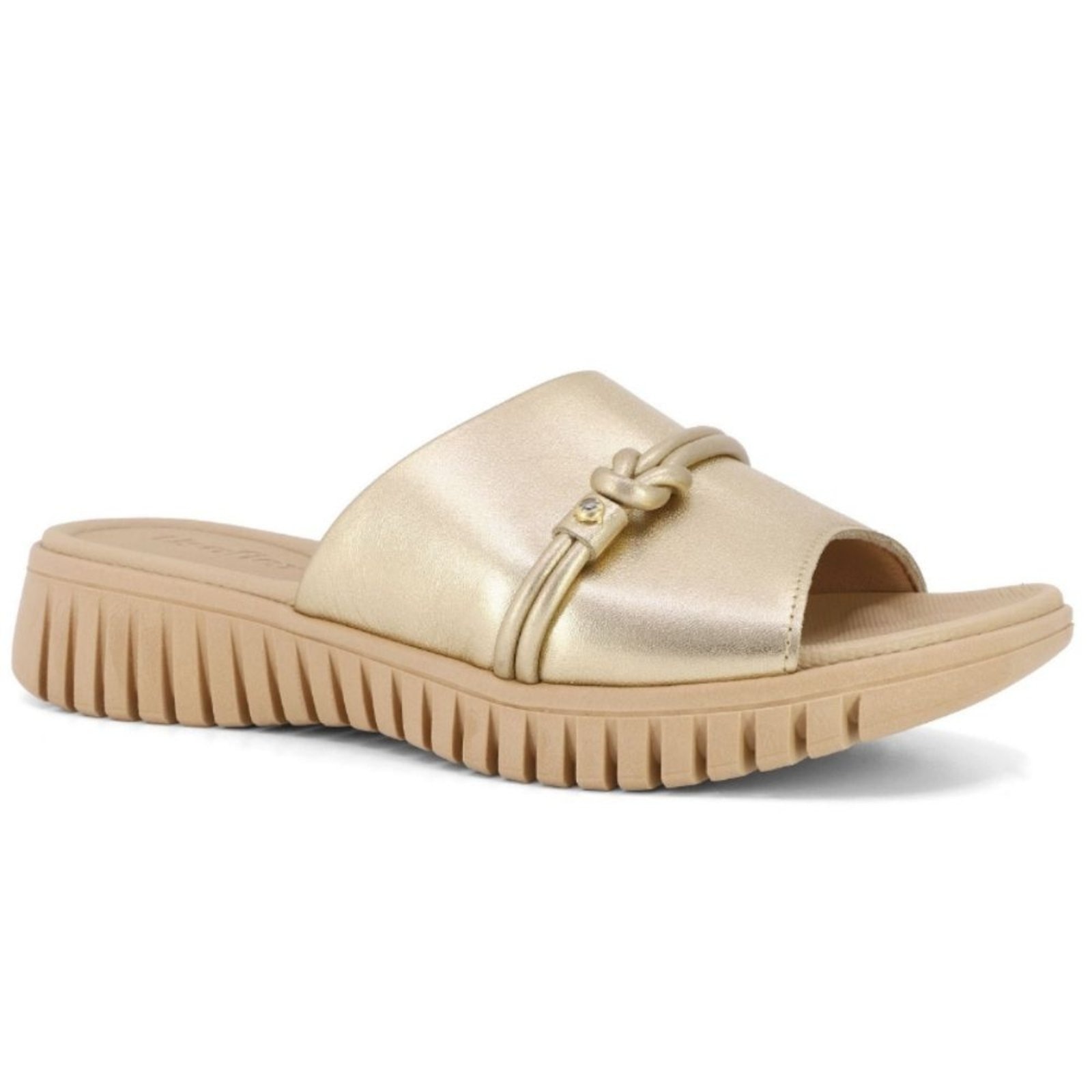 Imagem principal Tamanco Feminino Couro Ouro Light Usaflex UD11008 Usaflex dourado