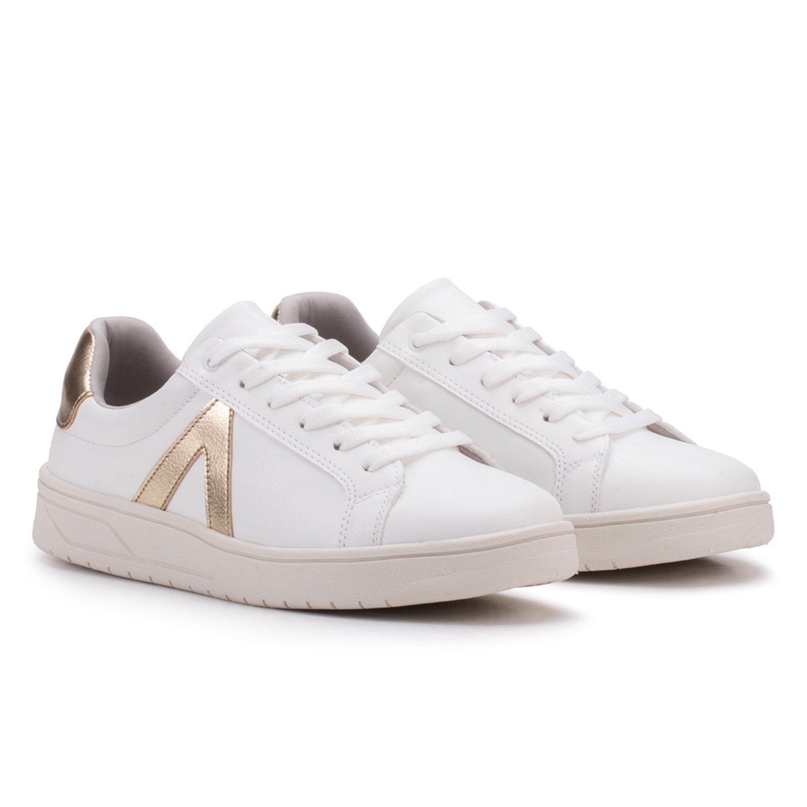 Imagem principal Sapato Feminino Tenis Casual Moda Blogueira Original Estilo Shoes branco/dourado