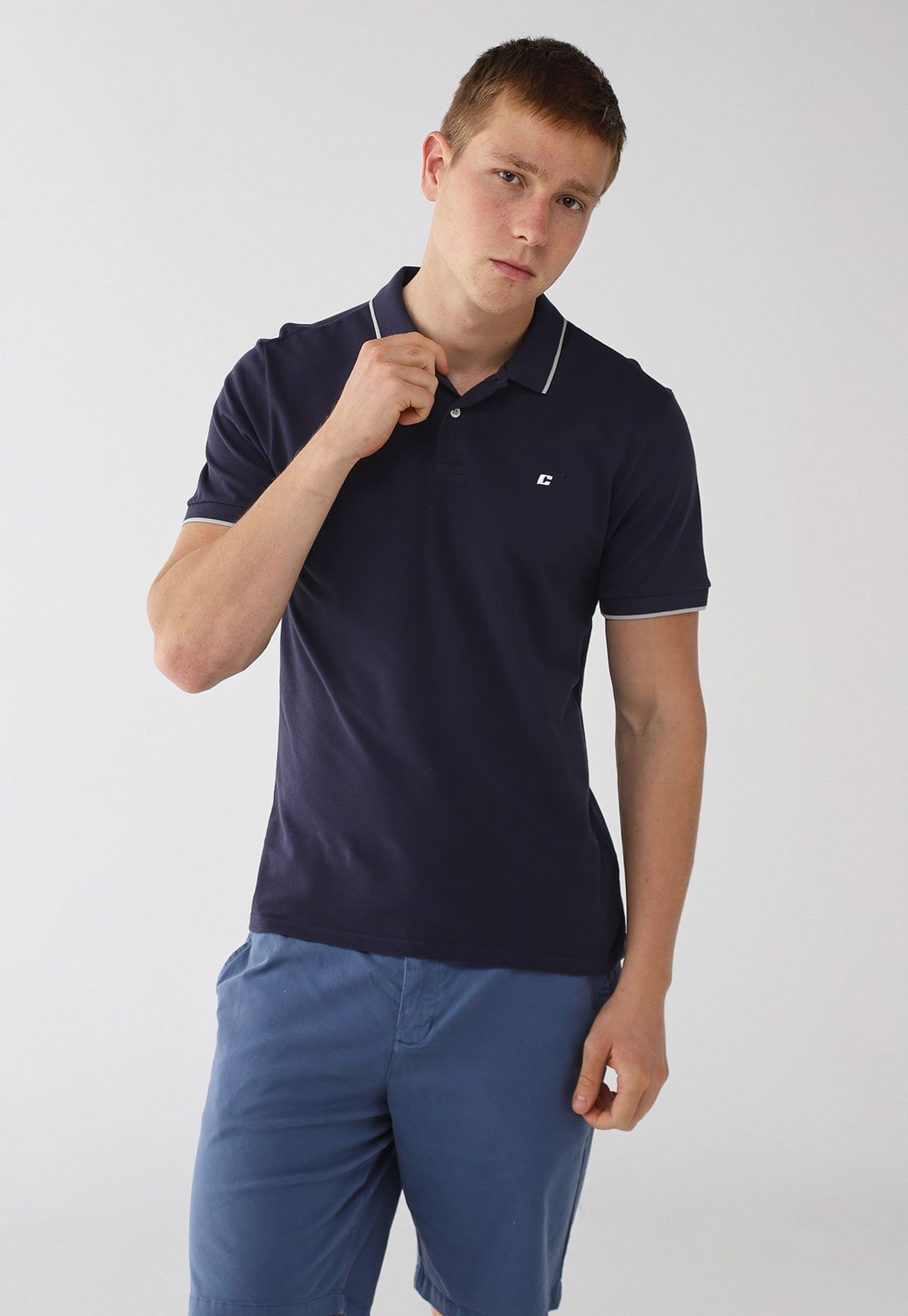Imagem principal Polo Colcci Com Detalhe Contrastante Colcci azul marinho