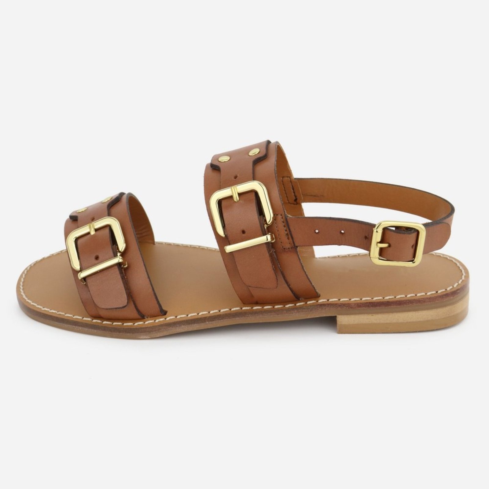 Imagem principal Sandália Fivelas Maria Paula Couro Rasteira MARIA PAULA caramelo