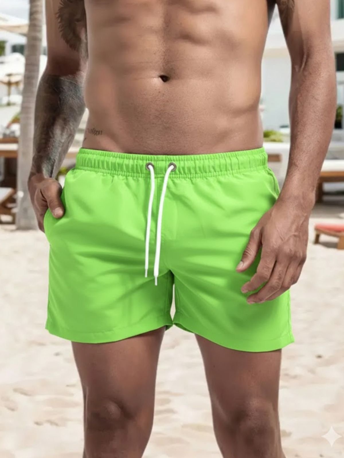 Imagem principal Short Masculino Safira Moda Tactel Neon Safira Moda verde