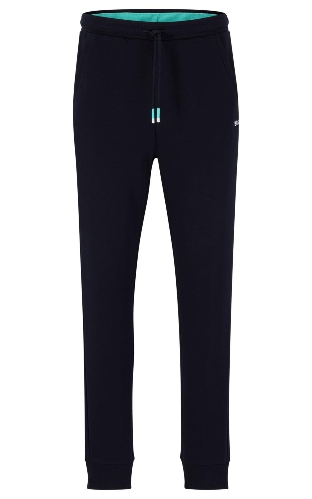 Imagem principal Calças Esportivas Com Caimento Regular Com Logotipos Multicoloridos Boss azul marinho
