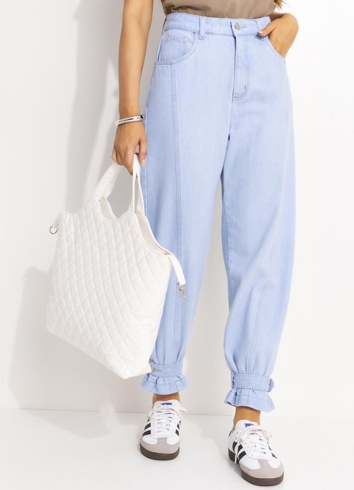 Imagem principal Calça Feminina Jeans Claro Em Jeans Quintess azul