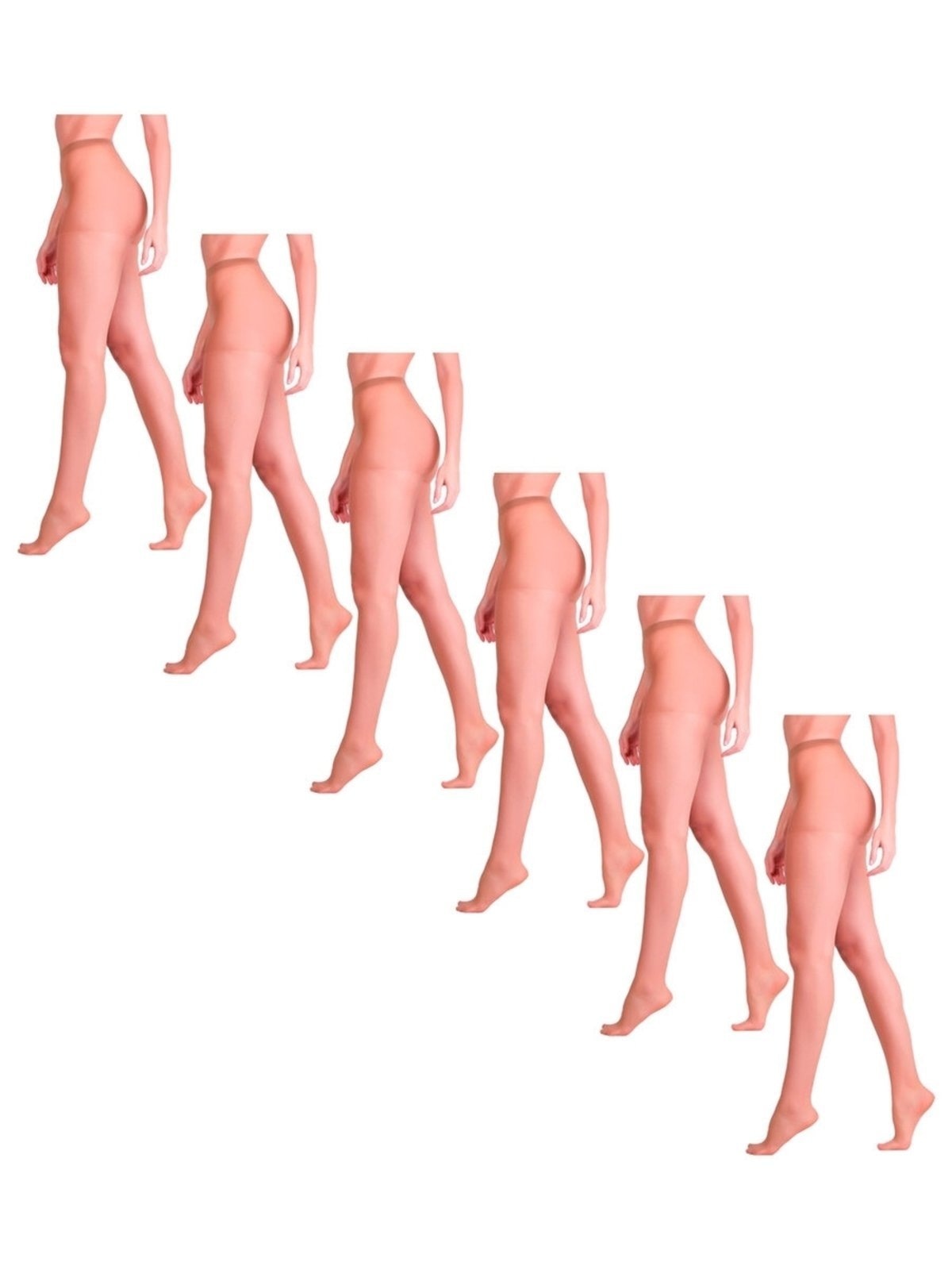 Imagem principal Kit com 6 Meias Calças Fio 15 Clássica Fina Loba Lupo bege