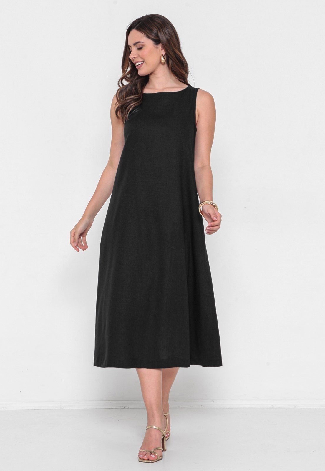 Imagem principal Vestido Intens Linho Midi Intens preto