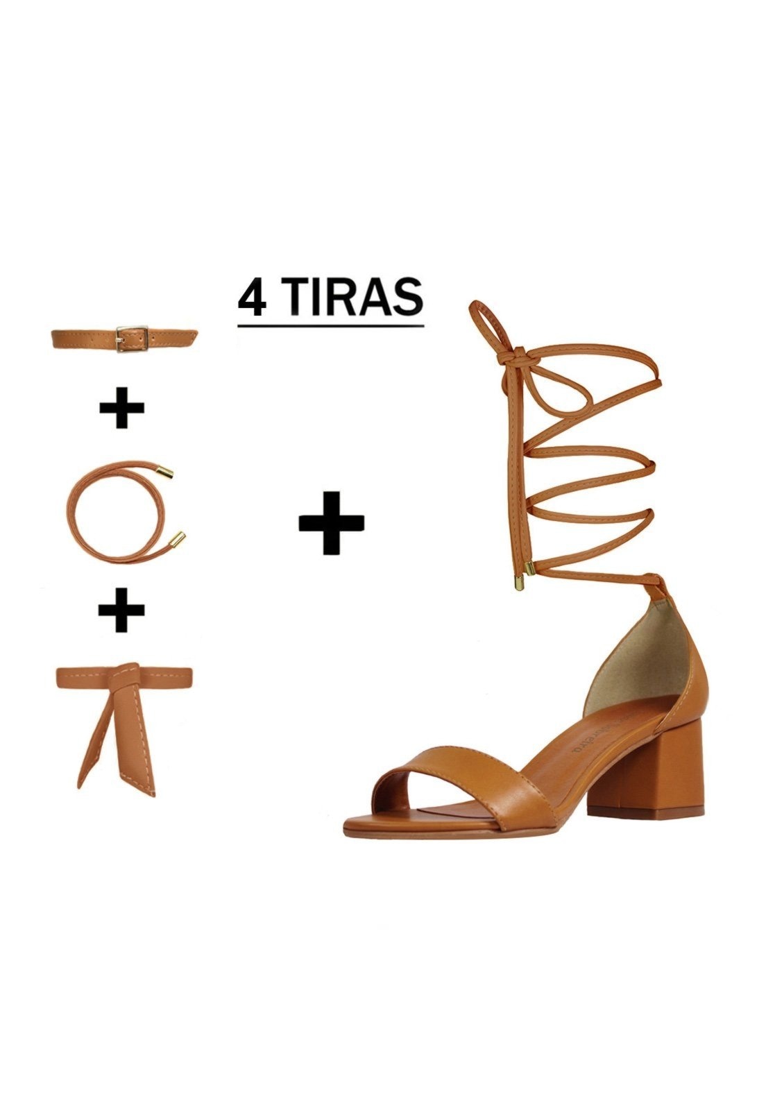 Imagem principal Sandália Troca Tira Salto Baixo Grosso Luiza Sobreira Mod. 2202-2 Luiza Sobreira caramelo