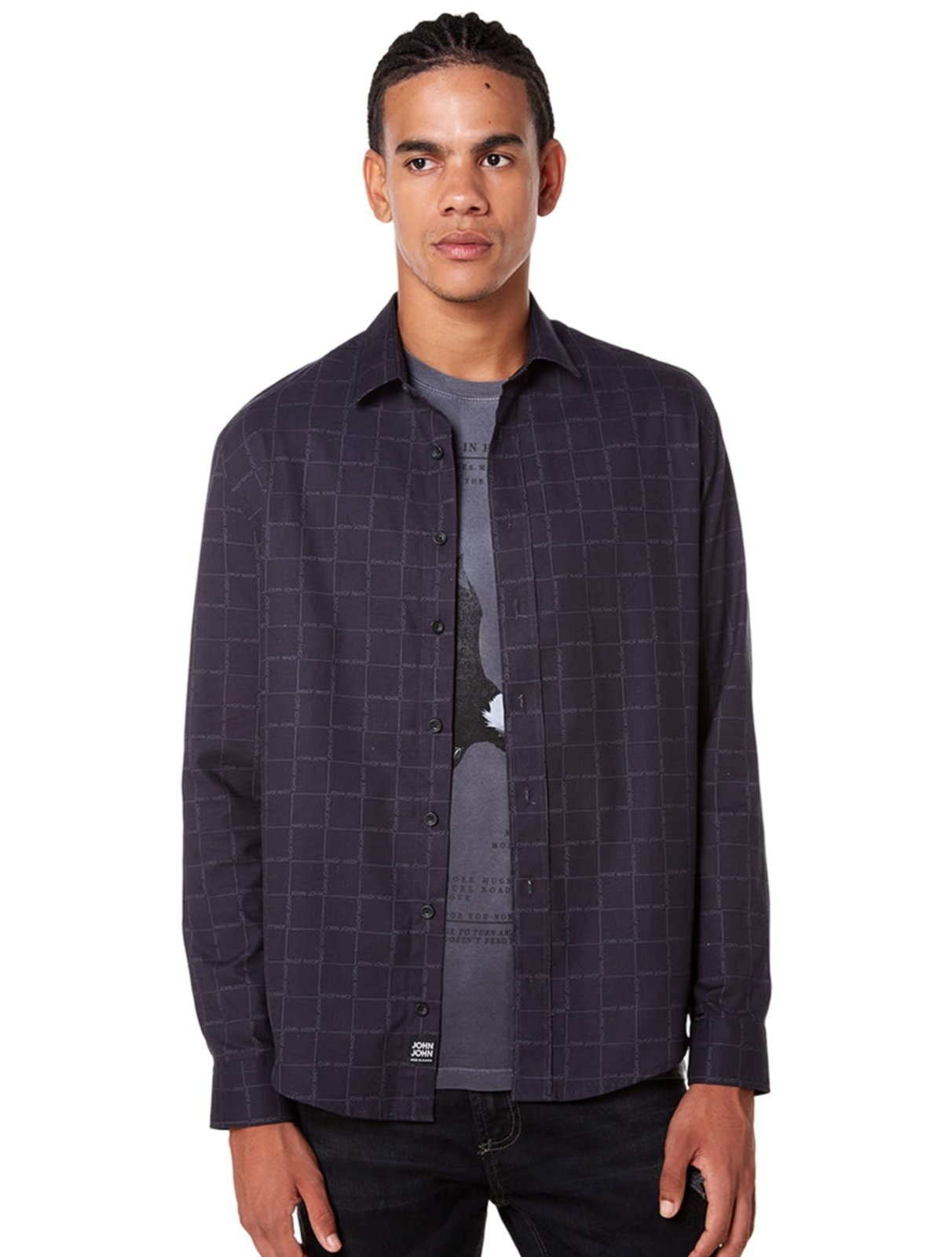 Imagem principal Camisa John John Masculina Relaxed Mini Line Preta John John preto