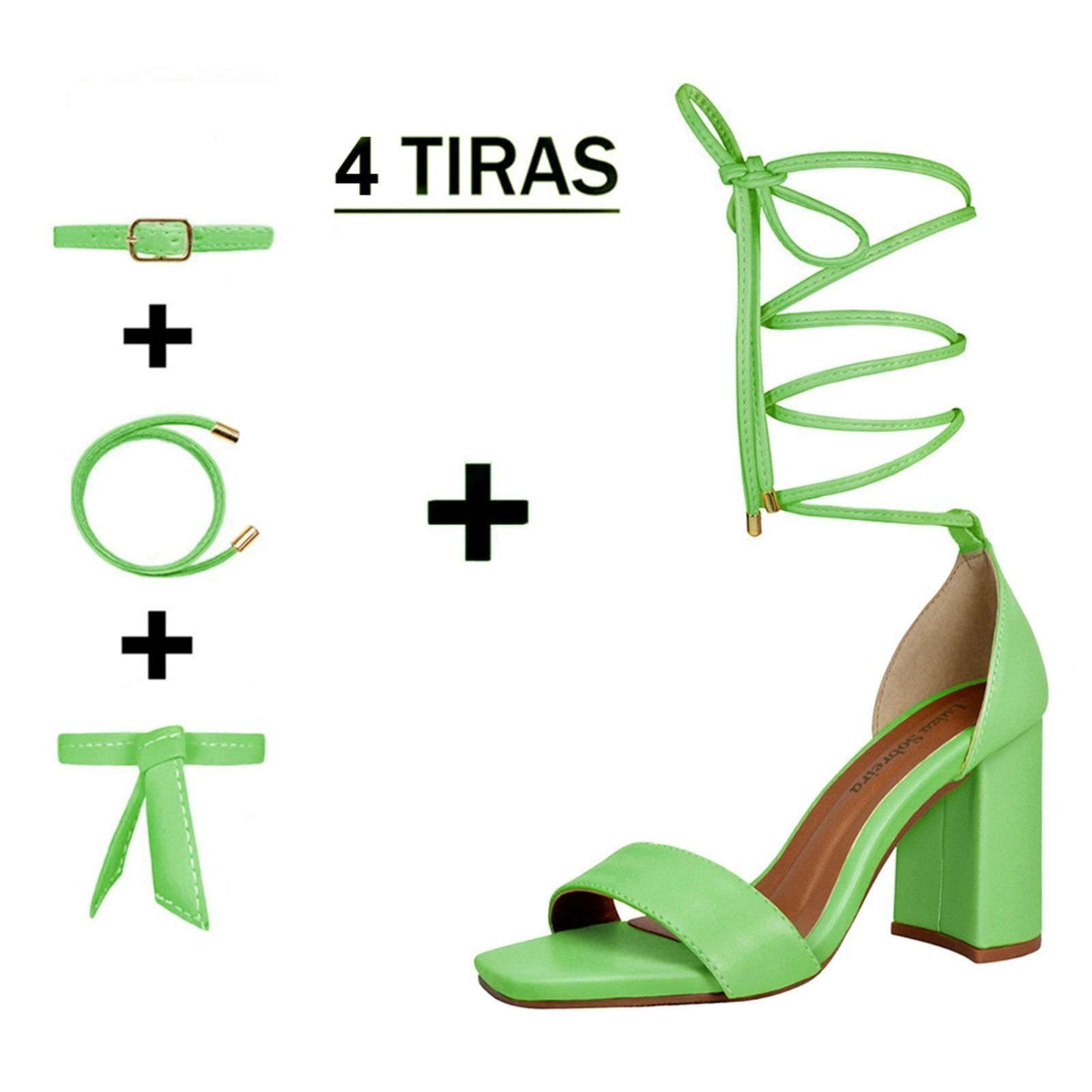 Imagem principal Sandália Troca Tira Salto Alto Grosso Luiza Sobreira Mod. 2165-2 Luiza Sobreira verde