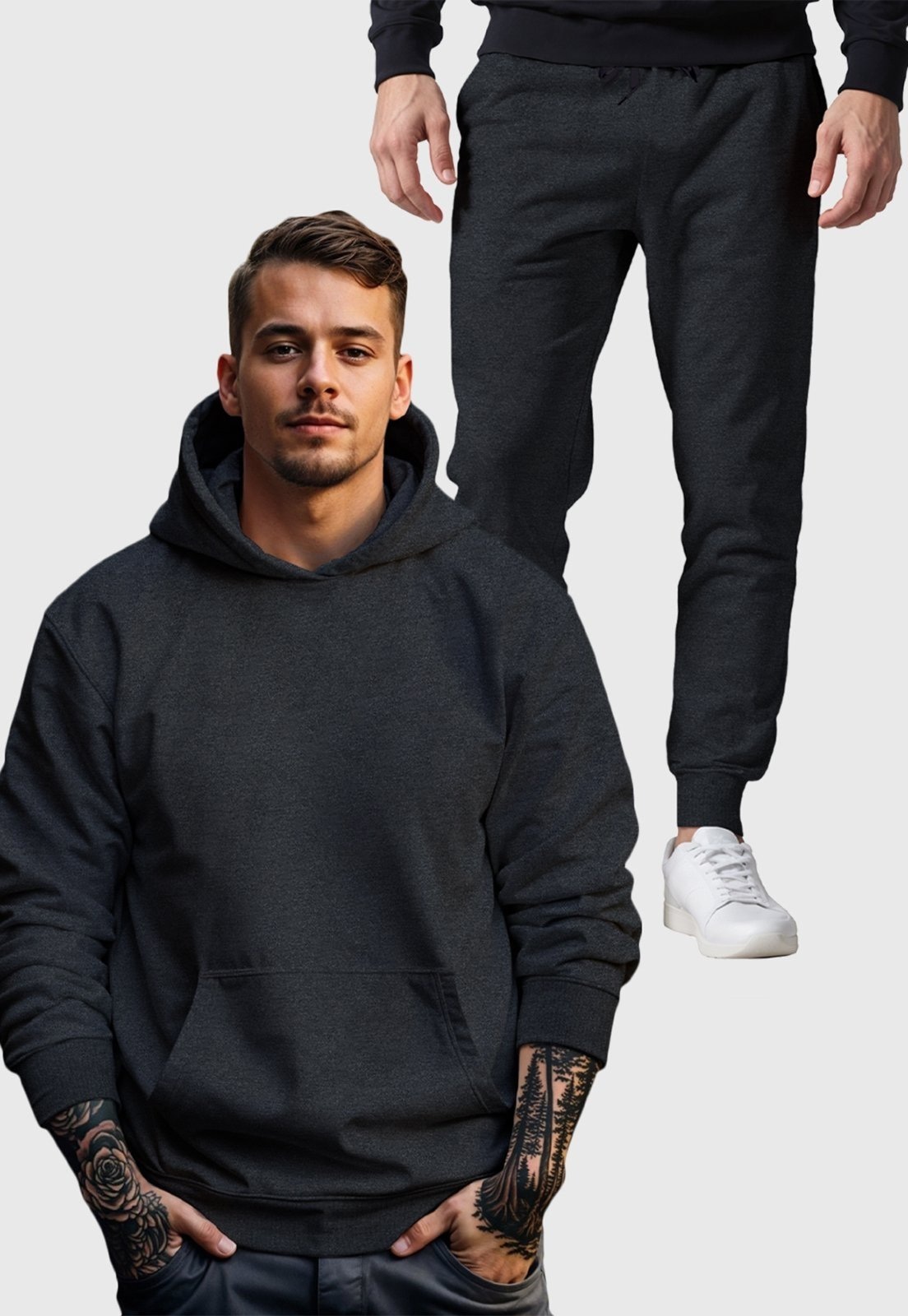 Imagem principal Conjunto Blusa e Calça Moletom Liso Masculino Benellys Chumbo Benellys grafite