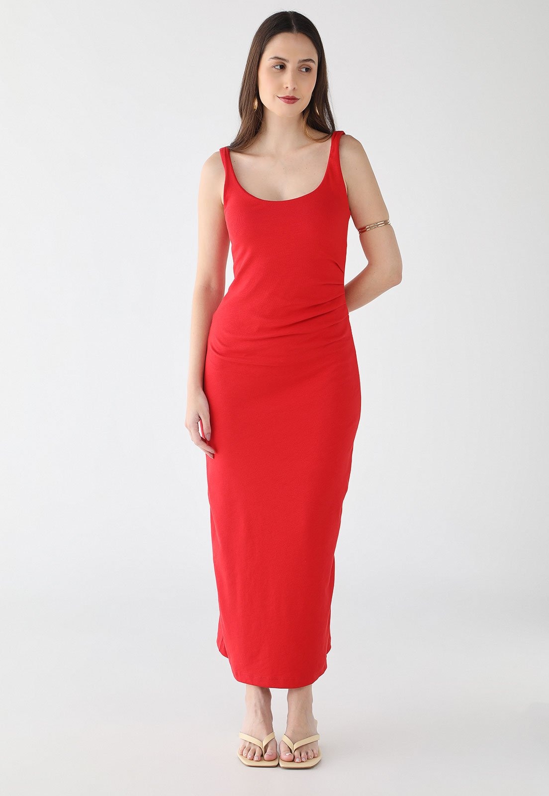 Imagem principal Vestido Midi Feminino Hering Alças Largas Vermelha Hering vermelho