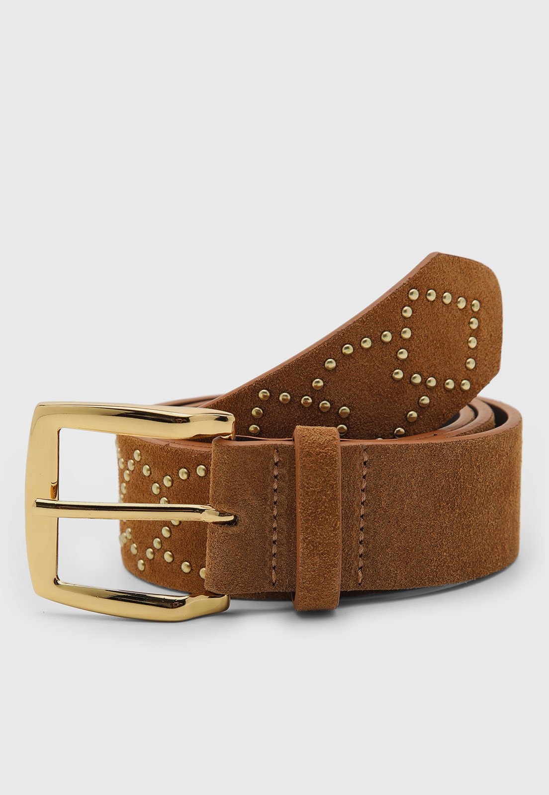 Imagem principal Cinto Feminino Luiza Barcelos Tachas Geométricas Luiza Barcelos caramelo