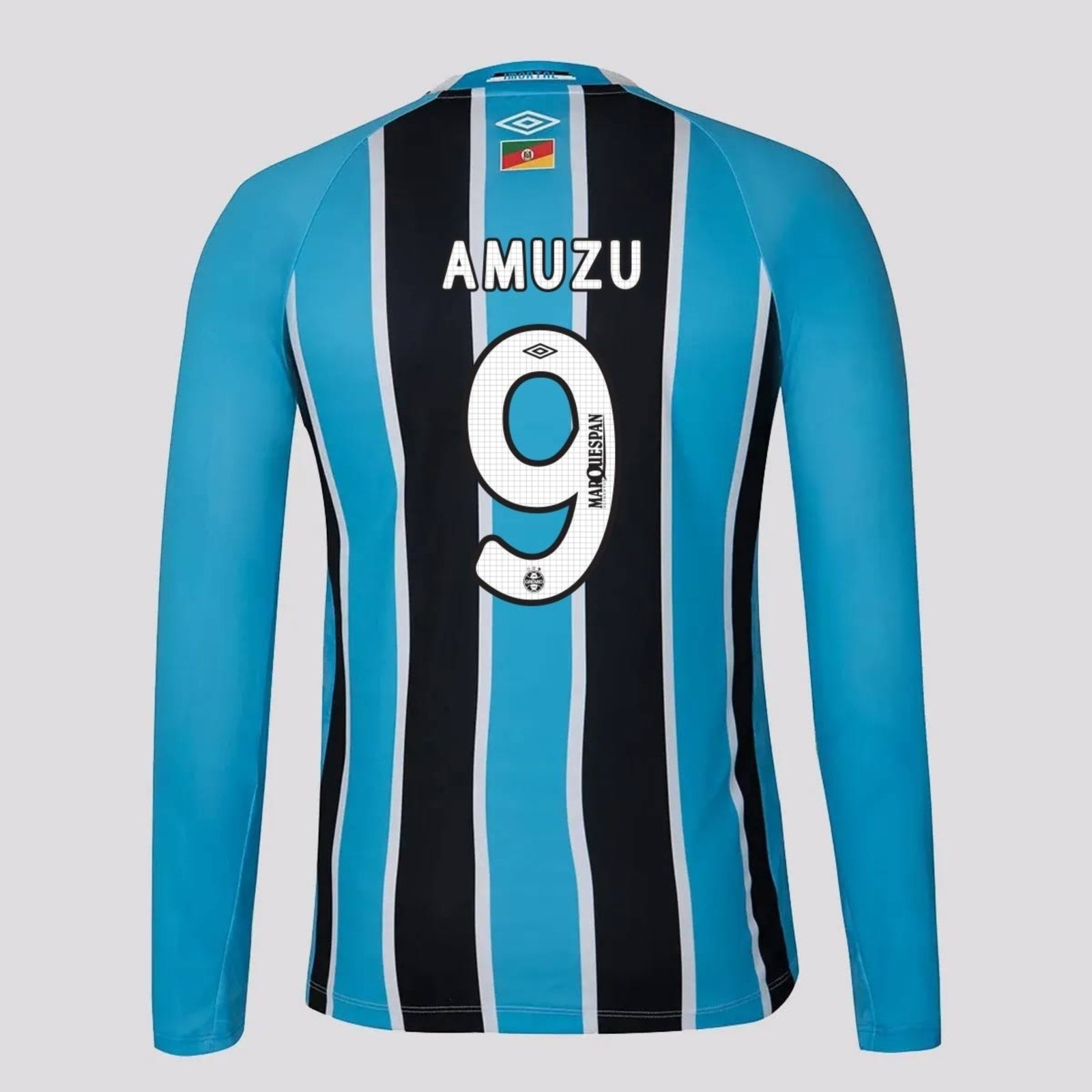 Imagem principal Camisa Umbro Grêmio I 2025 Manga Longa 9 Amuzu Umbro preto