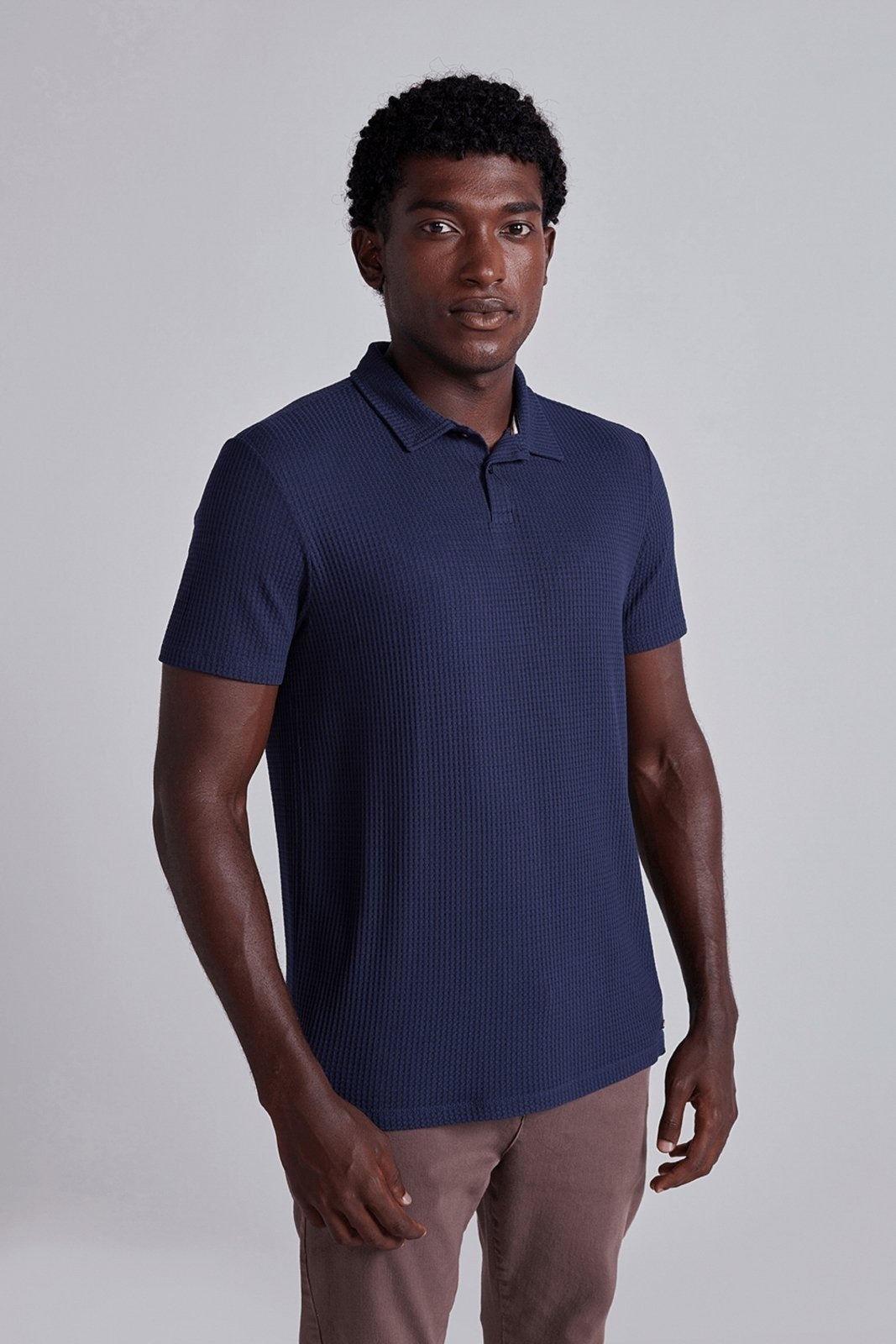 Imagem principal HIGHSTIL Camisa Polo Texturizada Slim Fit HIGHSTIL azul marinho