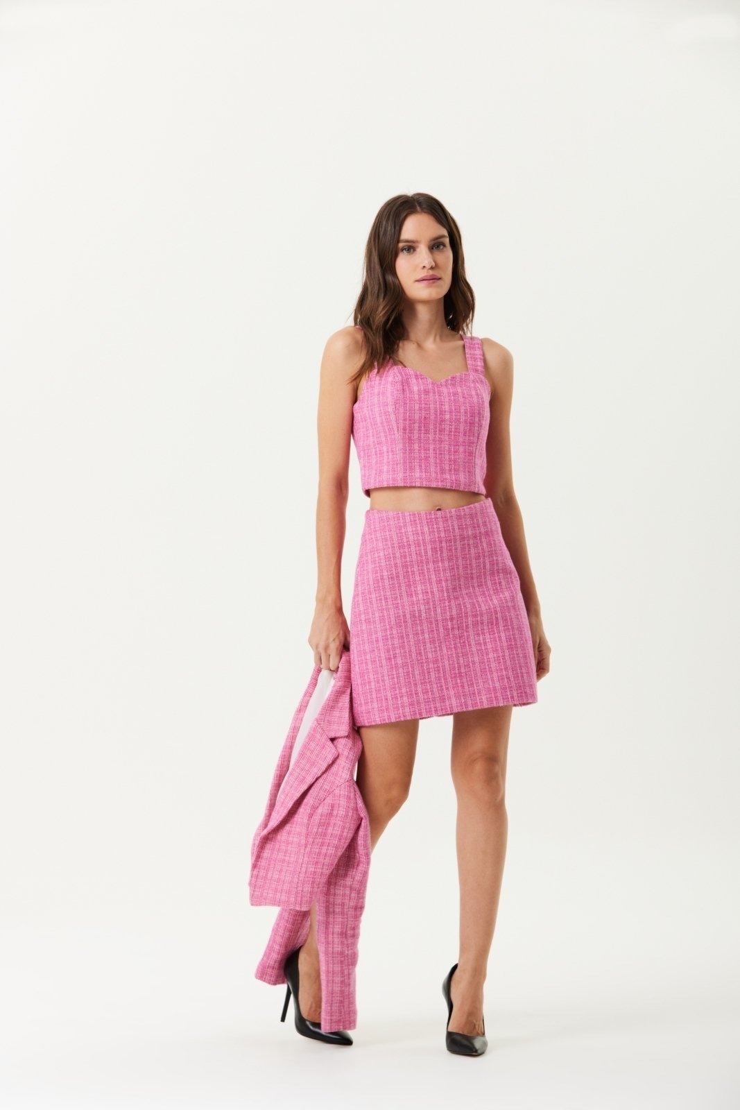 Imagem principal Saia Traymon Tweed Cintura Alta Traymon rosa