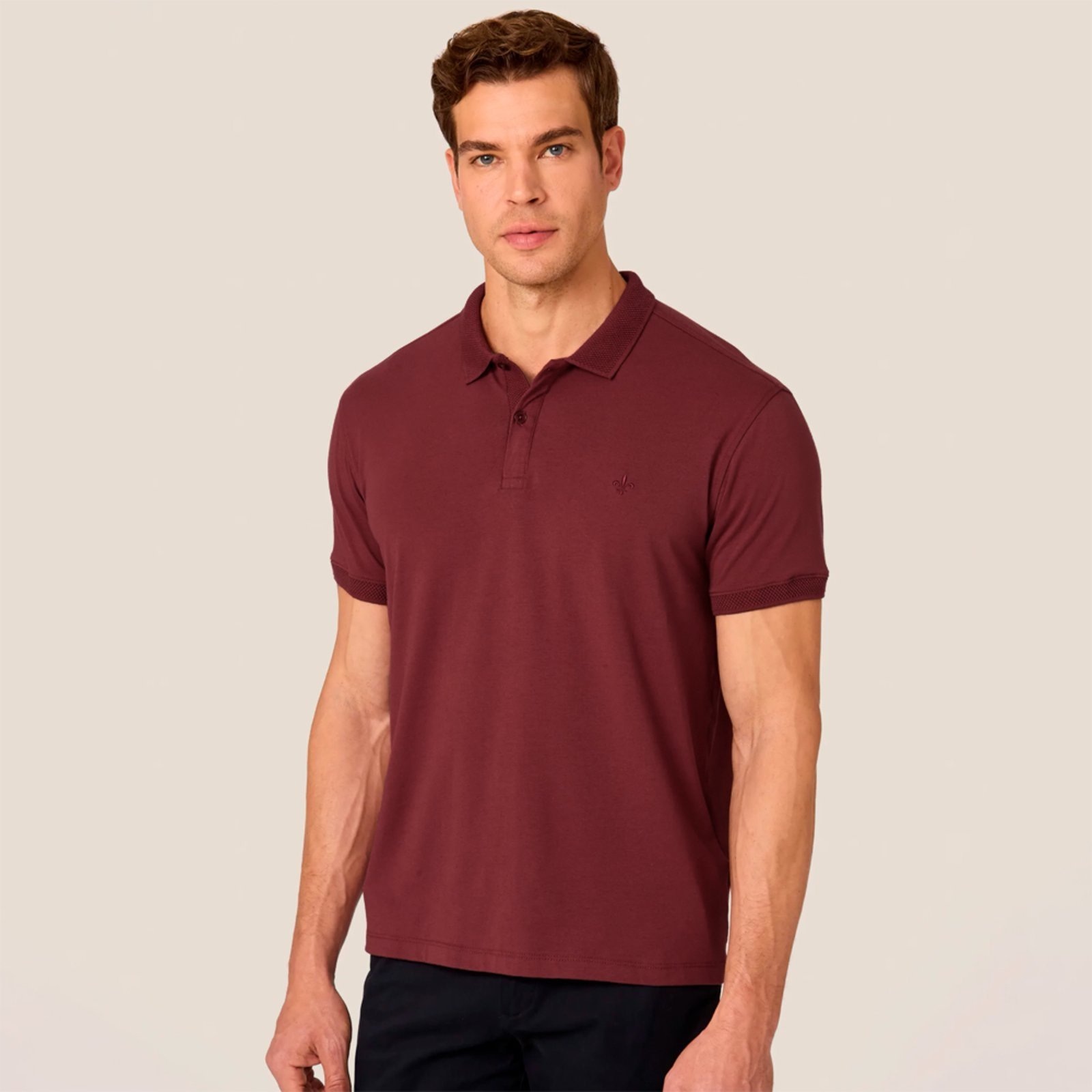 Imagem principal Camisa Polo Dudalina Retilinea Favo Pr26 Masculino Dudalina bordô