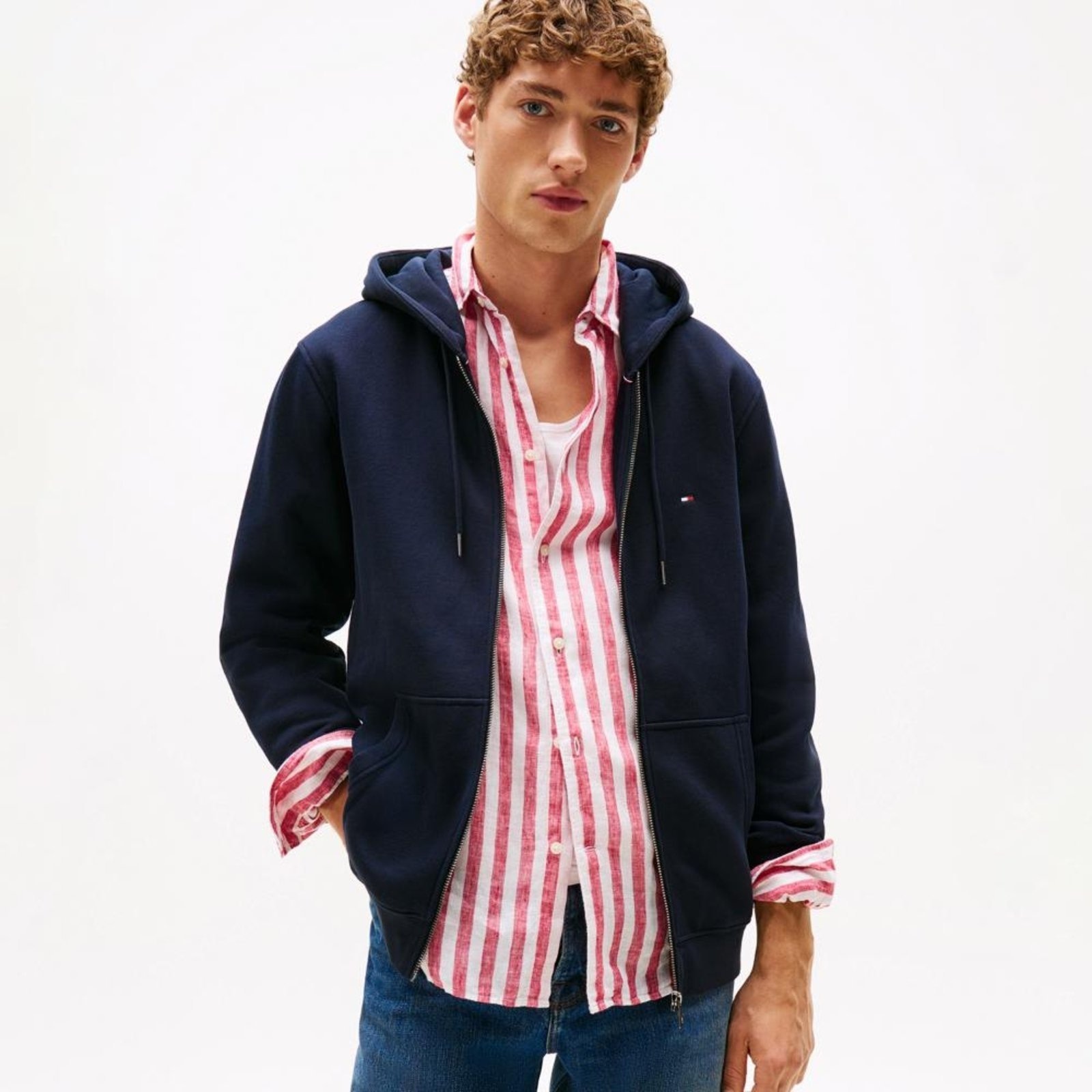 Imagem principal Moletom Felpado Bandeira Zíper - EGG Tommy Hilfiger azul marinho