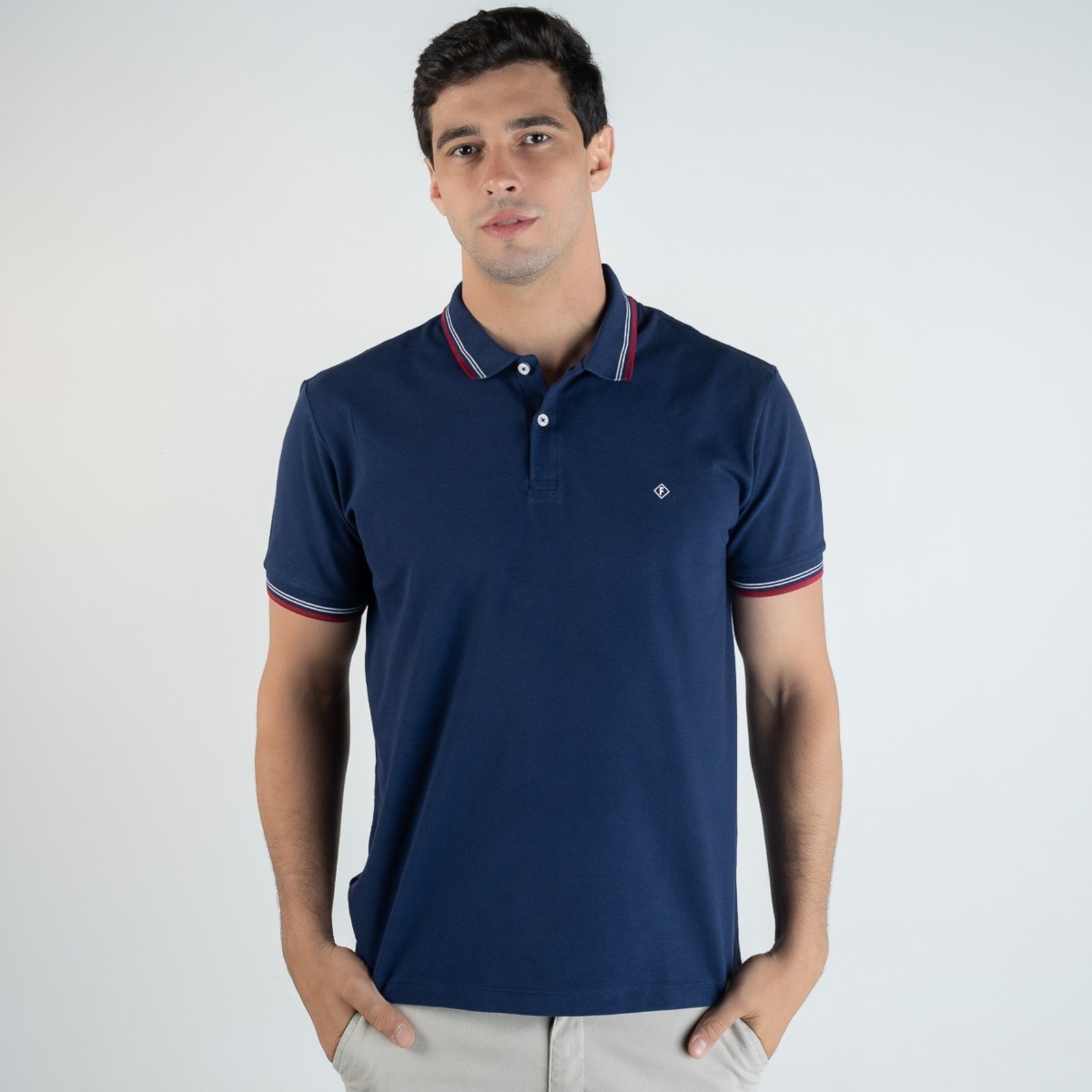 Imagem principal Camisa Polo Forum 3 Frisos Forum azul marinho