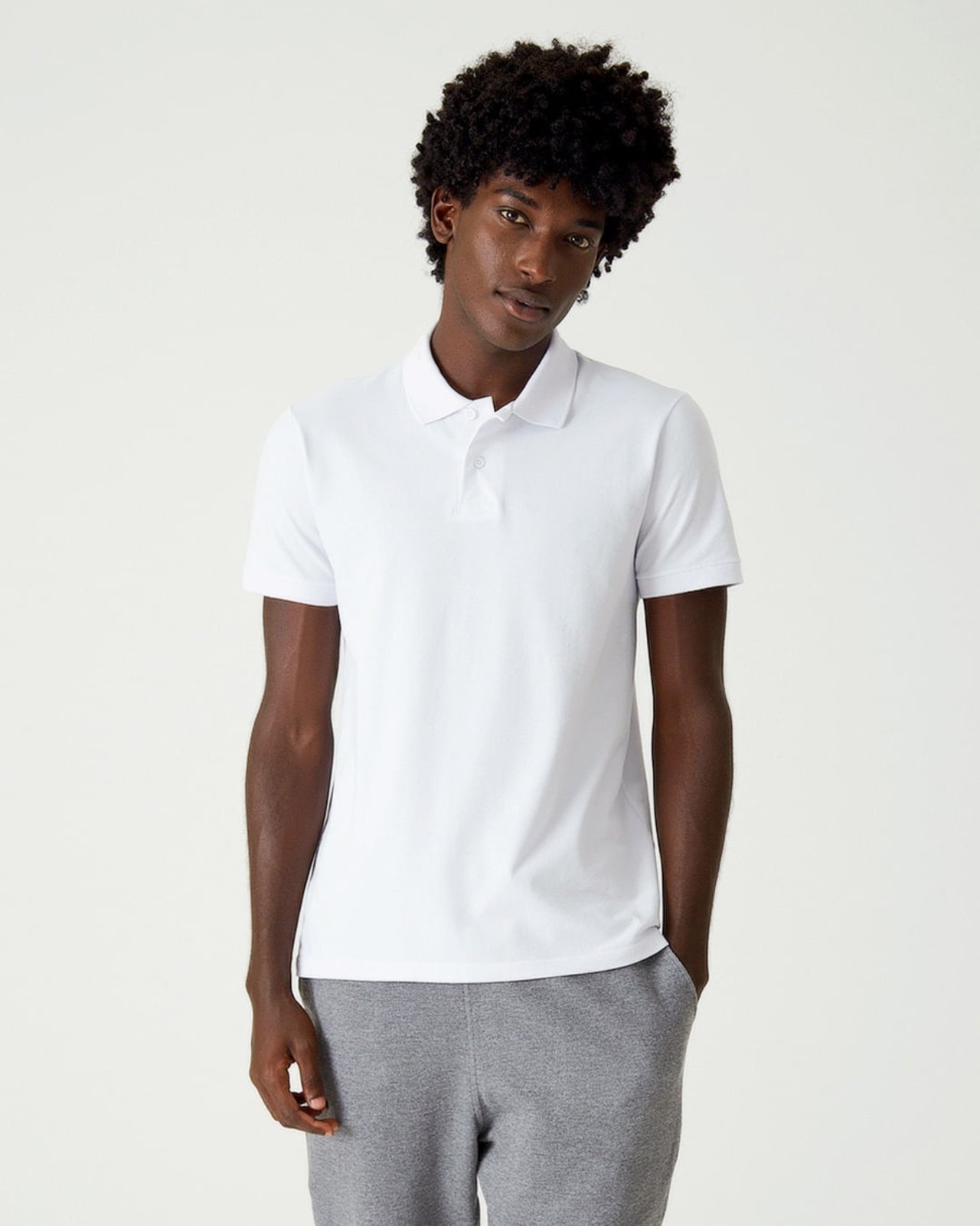 Imagem principal Camisa Polo Básica Masculina Gola Esporte Piquet Stretch Malwee branco