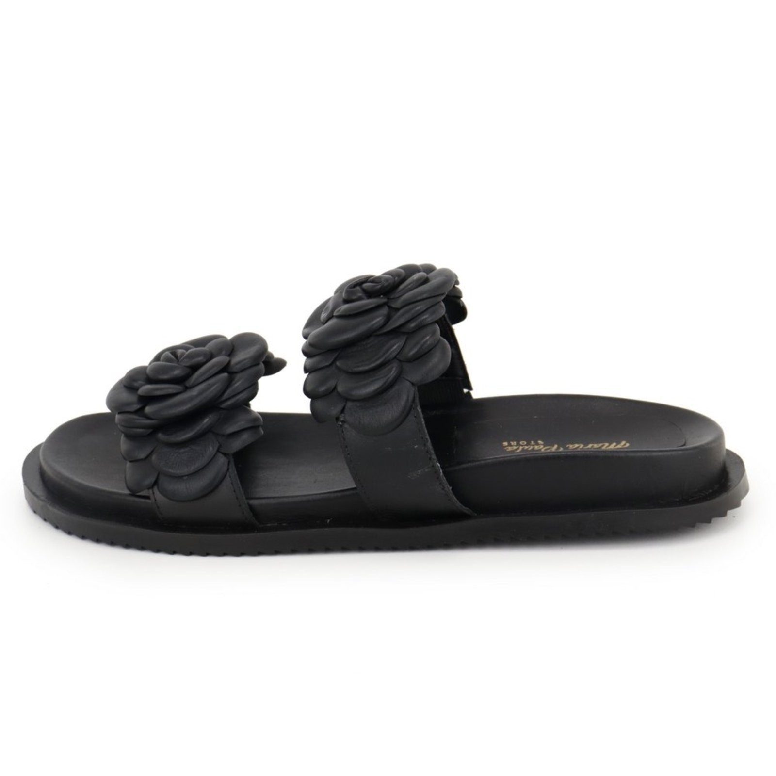 Imagem principal Sandália Papete Flatform Detalhe Flor Feminina Tratorada em Couro Maria Paula Preta MARIA PAULA preto