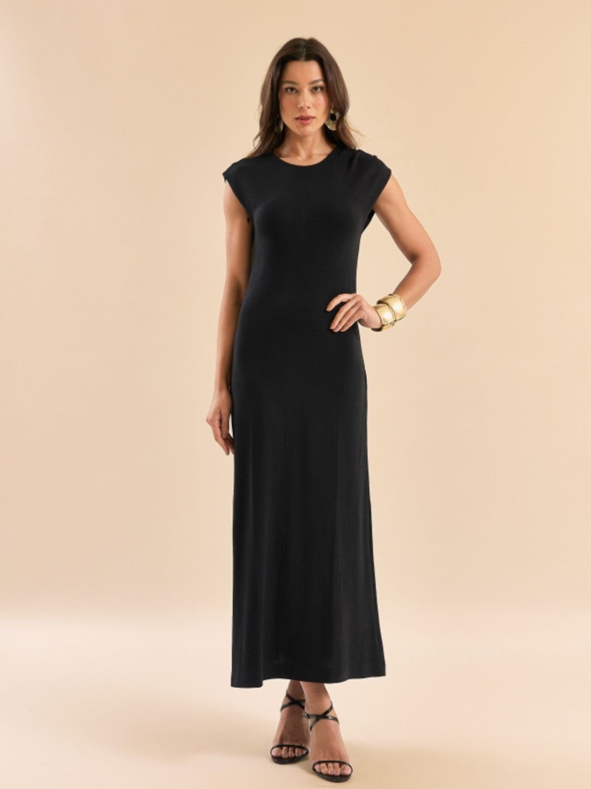 Imagem principal Vestido Midi Regata Em Malha Feminino Casual E Elegante VHF VARIEDADES verde