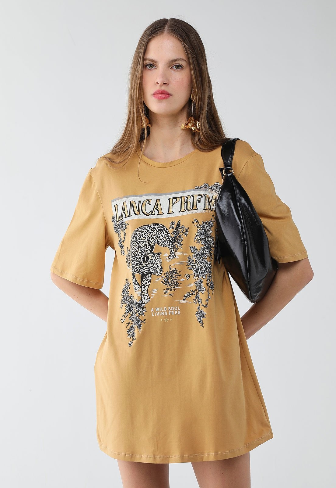 Imagem principal Vestido Feminino Lança Perfume T-Dress Estampado Mostarda Lança Perfume amarelo