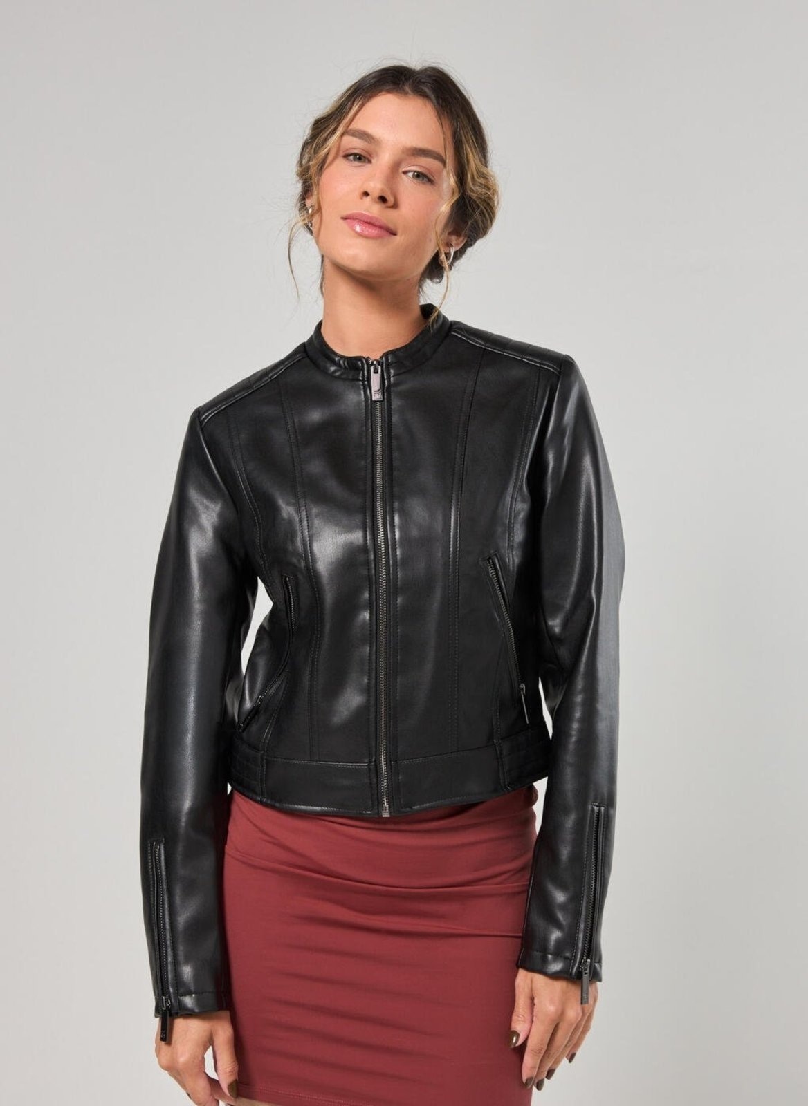 Imagem principal Jaqueta Em Poliuretano Preto Youcom multicolorido