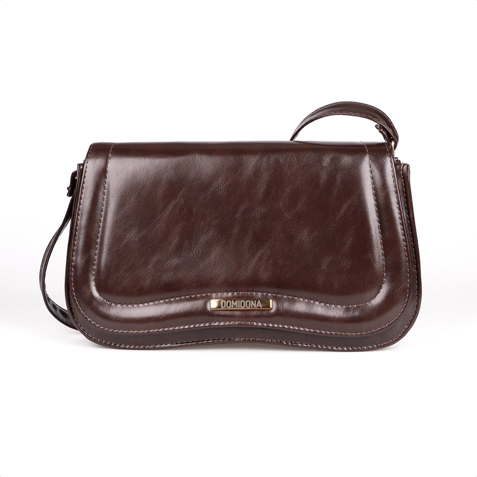 Imagem principal Bolsa Tiracolo Feminina Domidona Média Retrô Chic Alça Ajustável Domidona marrom