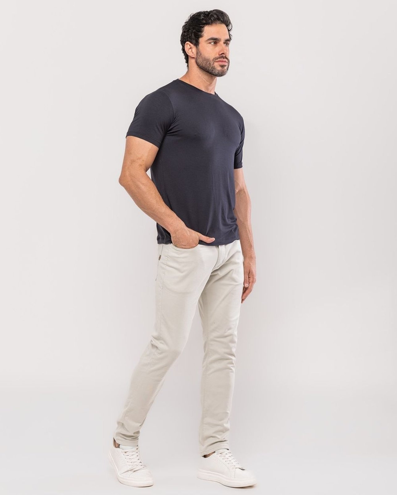 Imagem principal Calça Sarja Masculina Slim Fit Básica 22191 Gelo Consciência unico