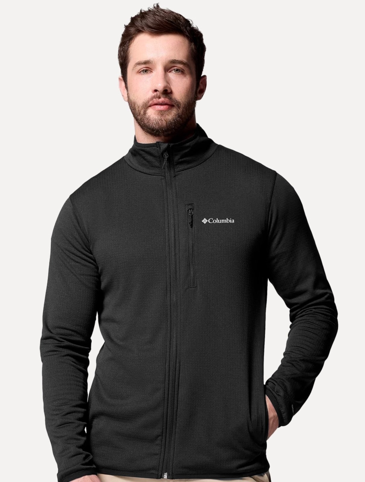 Imagem principal Jaqueta Columbia Masculina Fleece Hike Grid Full Zip Columbia preto