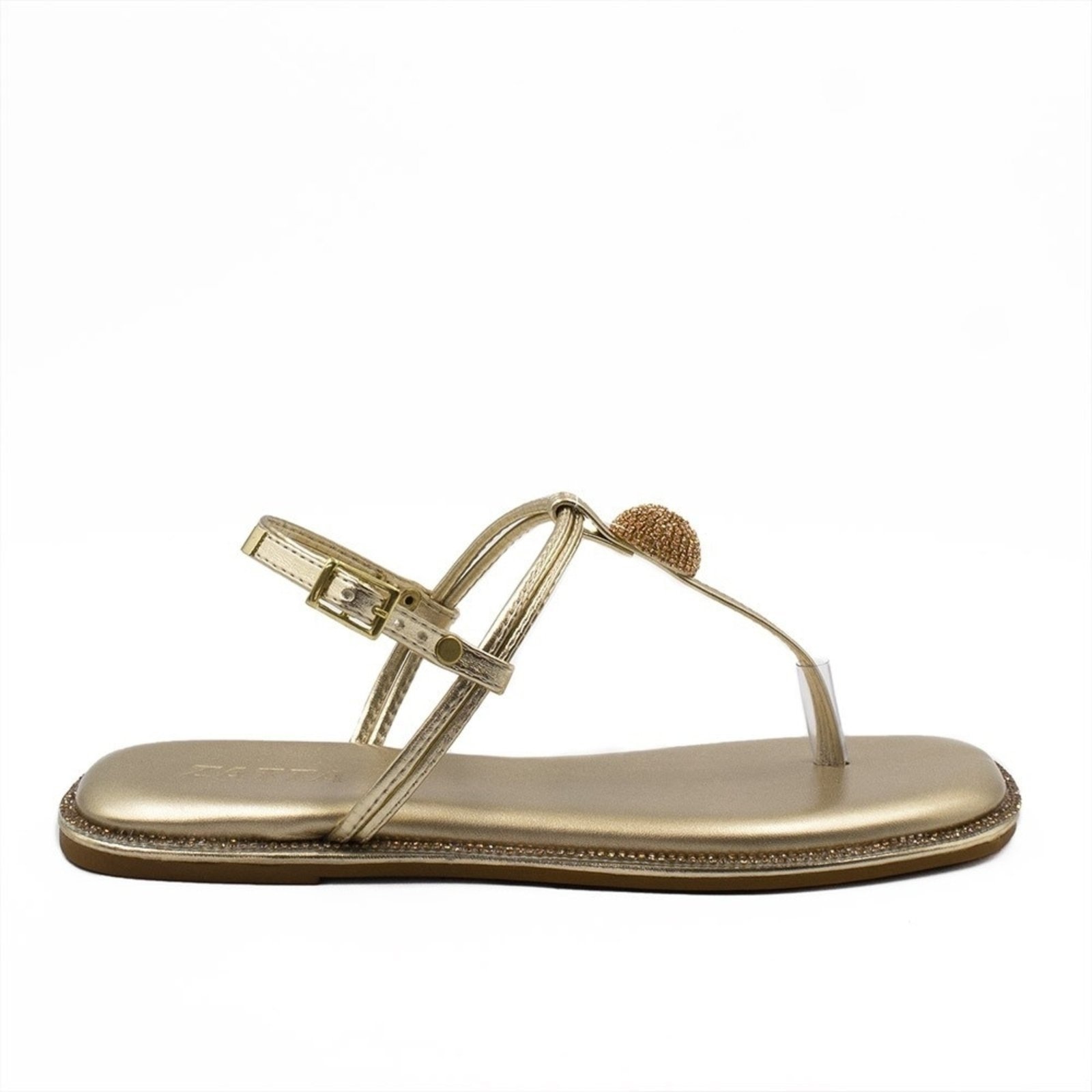 Imagem principal Sandália Rasteira Zatta Brilho Strass Consuelo Dourada ZATTA dourado