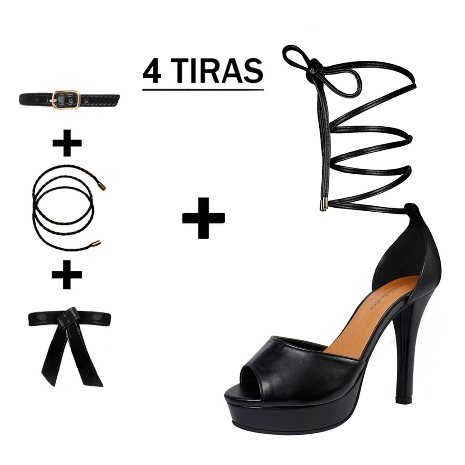 Imagem principal Meia Pata Troca Tira Salto Alto Fino Luiza Sobreira Preta Mod. 2188-2 Luiza Sobreira preto