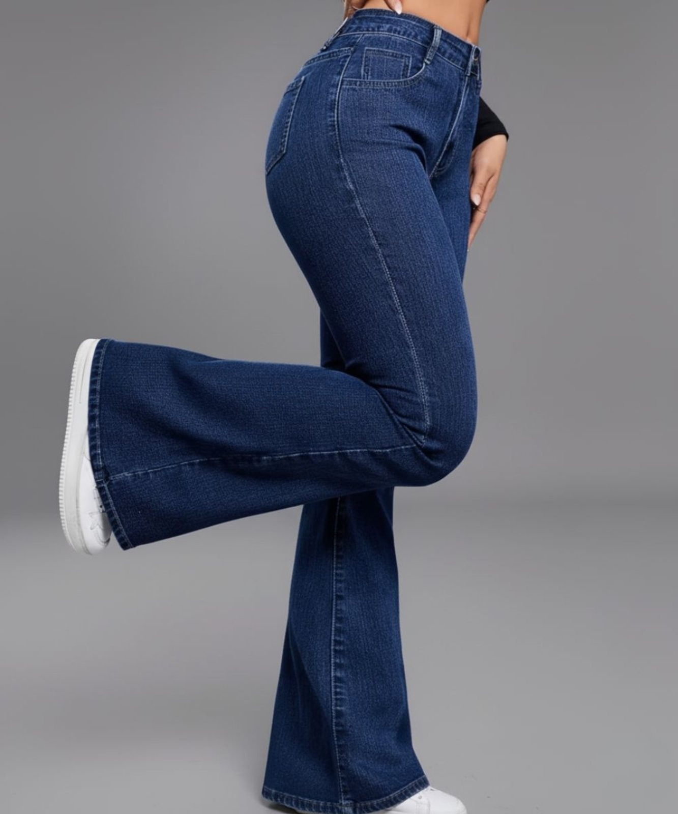 Imagem principal Calça Jeans Feminina SK JEANS Flare Premium Cintura Alta Confortavel e Casual Escuro TEX JEANS azul/jeans azul