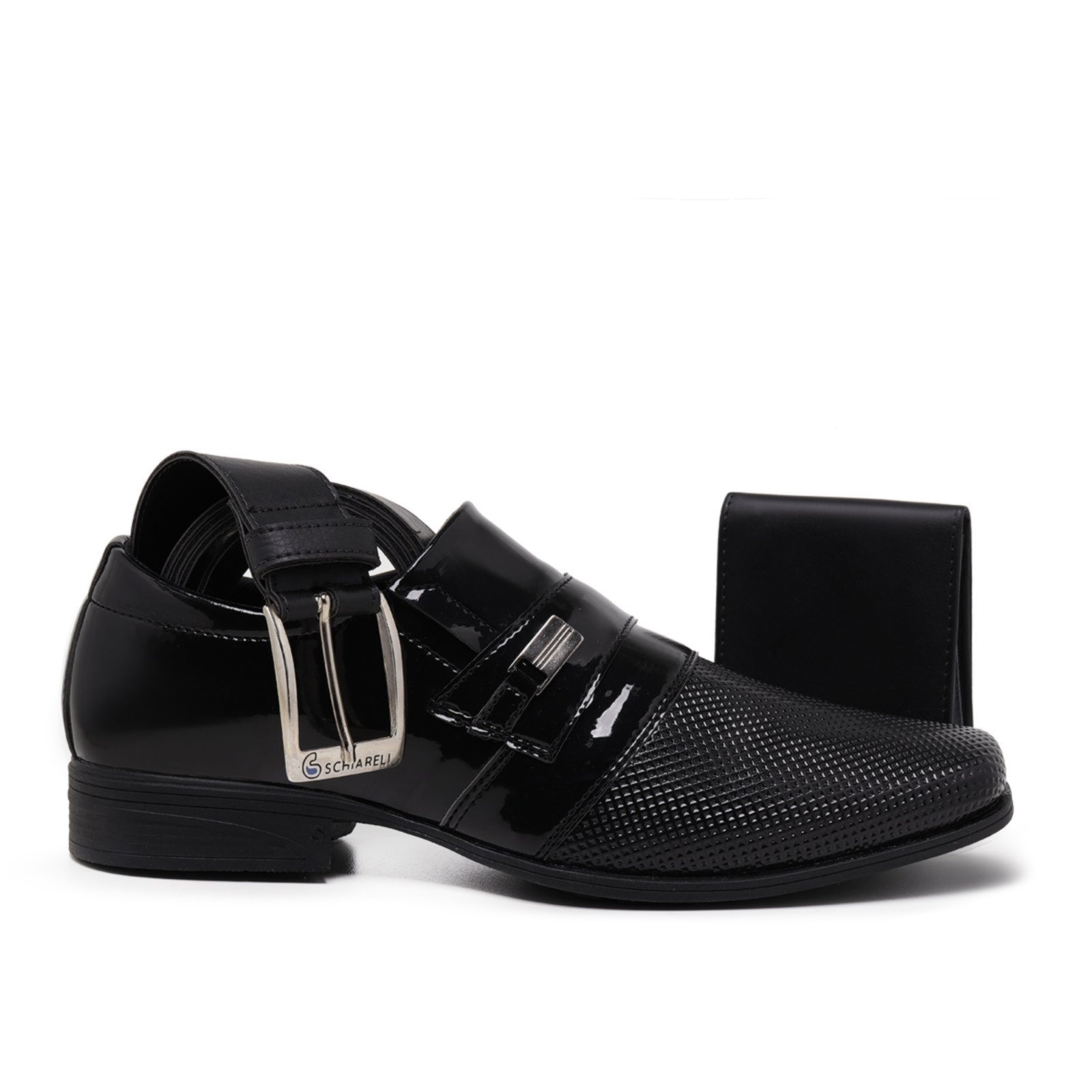 Imagem principal Kit Sapato Social Masculino Com Cinto e Carteira Trabalhar Sair Festa Garçom Schiareli 738 Schiareli preto