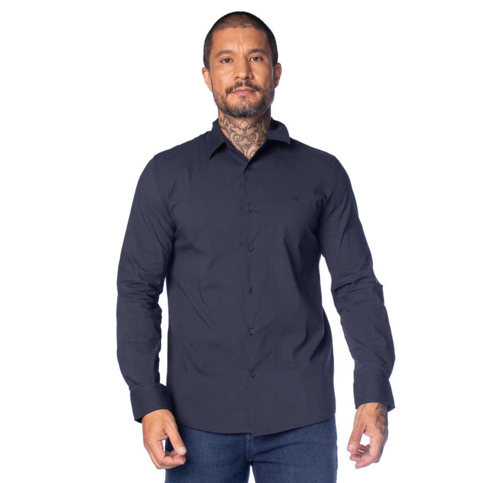 Imagem principal Camisa Masculina Dixie Slim Fit Punho Chanfrado Marinho Dixie azul marinho