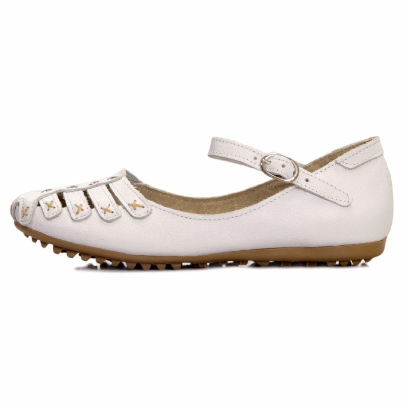 Imagem principal Sapatilha Feminina em Couro Etilo Retrô Salomé Branca ROMEU E JULIETA SHOES branco